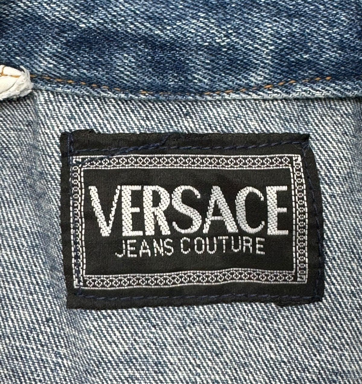 Versace Jeans Couture × Vintage Vintage Versace 1980s Denim Heart Biker Jacket size XS Size XS / US 0-2 / IT 36-38 - 19 Thumbnail