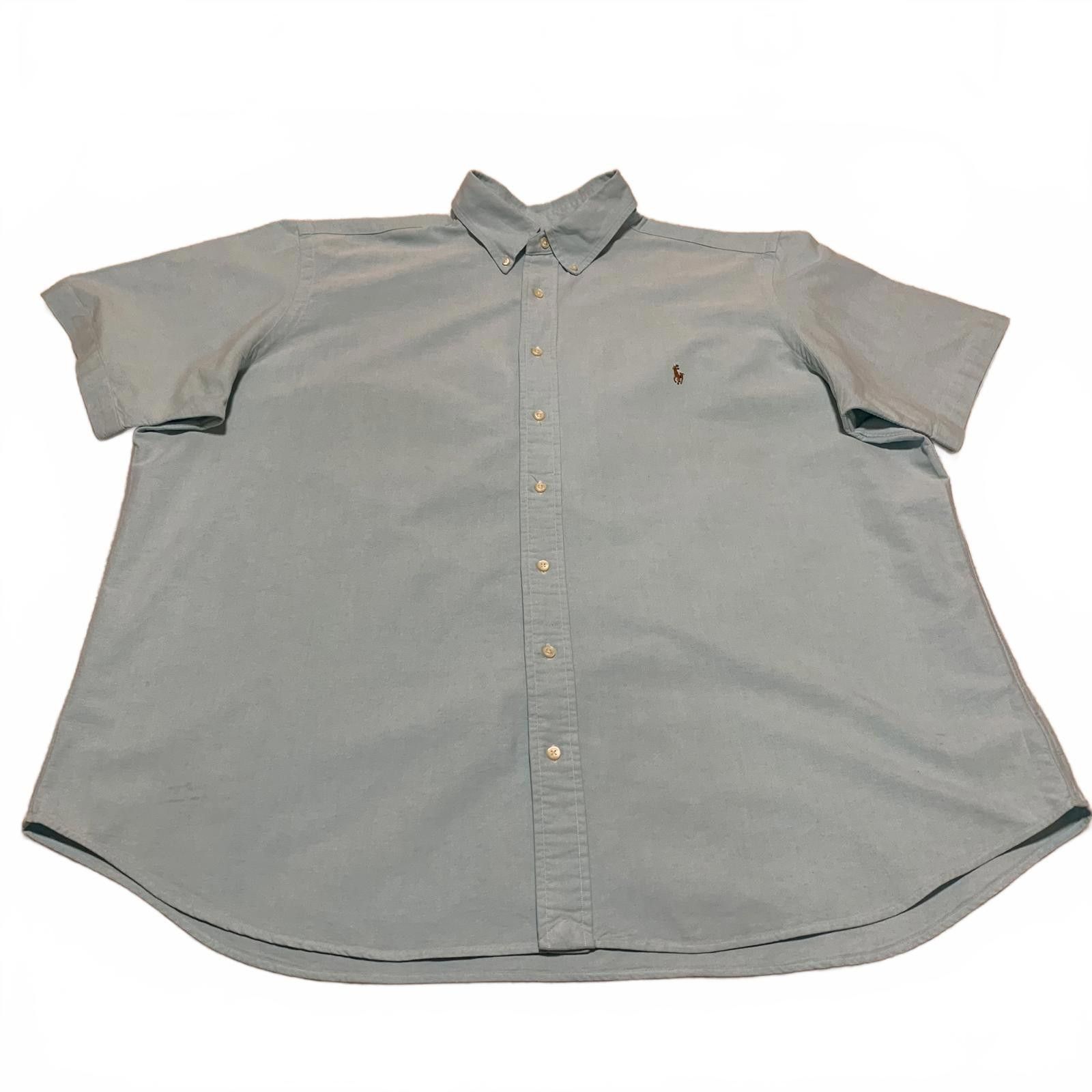 Polo Ralph Lauren Ralph Lauren Men's 2XB Light Teal Short Sleeve Button Shirt Size US XXL / EU 58 / 5 - 1 Thumbnail