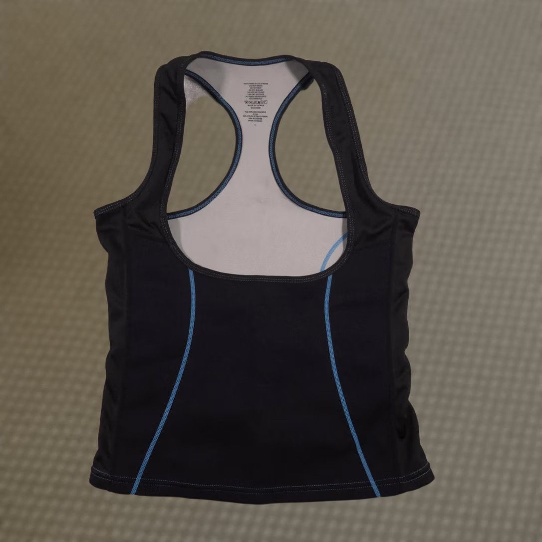 Vintage Delfin Shirt Womens Large Tank Top Racerback Neoprene Black Blue Sleeveless Gym & Training Slimming Sauna Fashion Shirt Ladies L Size L / US 10 / IT 46 - 1 Thumbnail