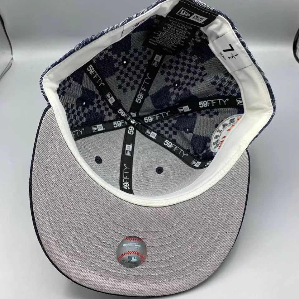 New Era Kansas City Royals Hat Men 7 1/2 Denim Pattern Fitted Cap Size ONE SIZE - 5 Thumbnail
