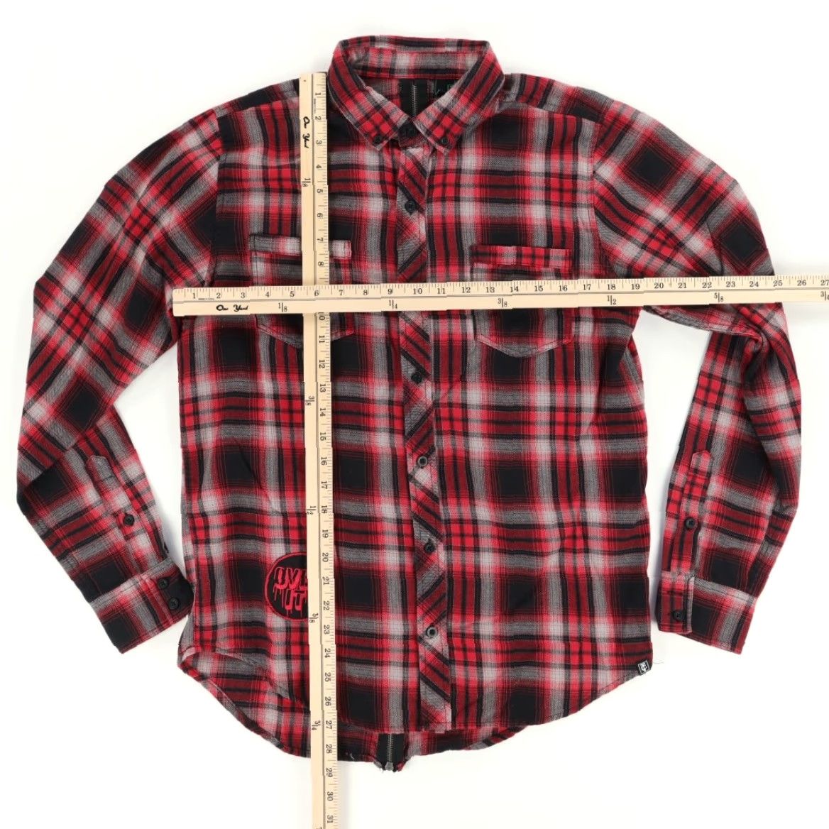 Vintage Tyler Carter x Hot Topic Zip Back Flannel Plaid Shirt Red Men's S Size US S / EU 44-46 / 1 - 3 Thumbnail