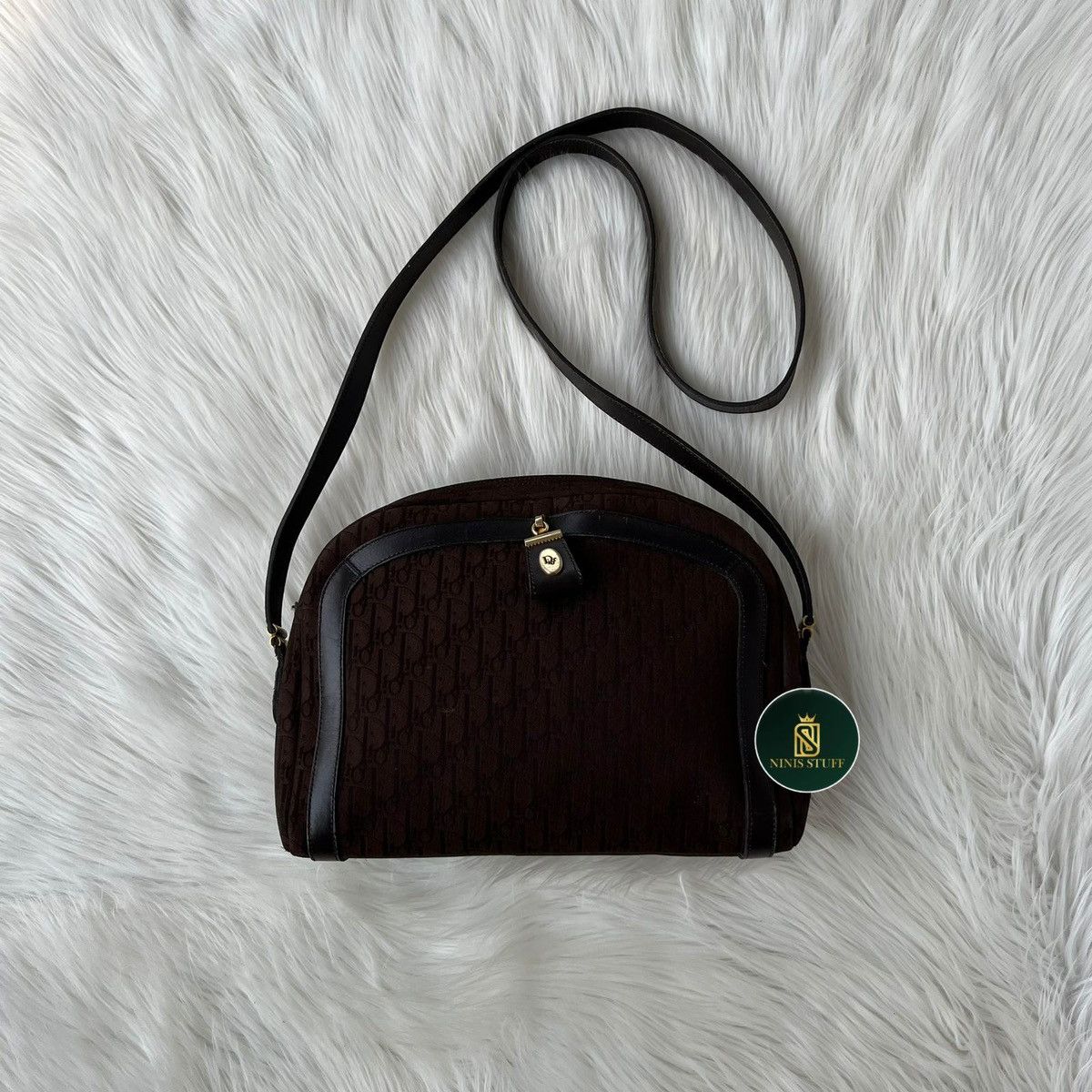 image of Christian Dior Monsieur Christian Dior Canvas Slingbag in Navy, Women's