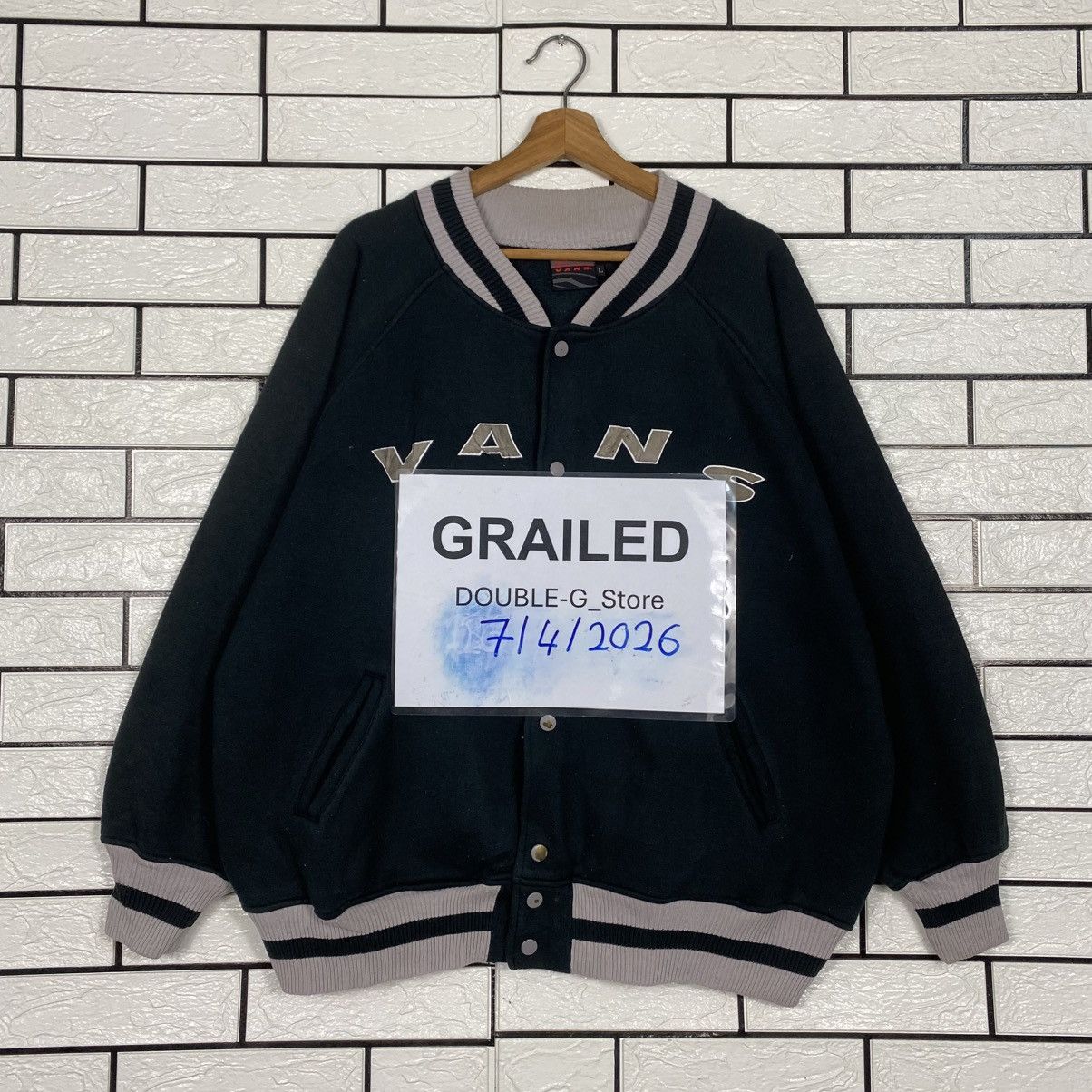 Japanese Brand 📌Vintage Bomber Jacket Vans Snap Button Size US L / EU 52-54 / 3 - 1 Thumbnail