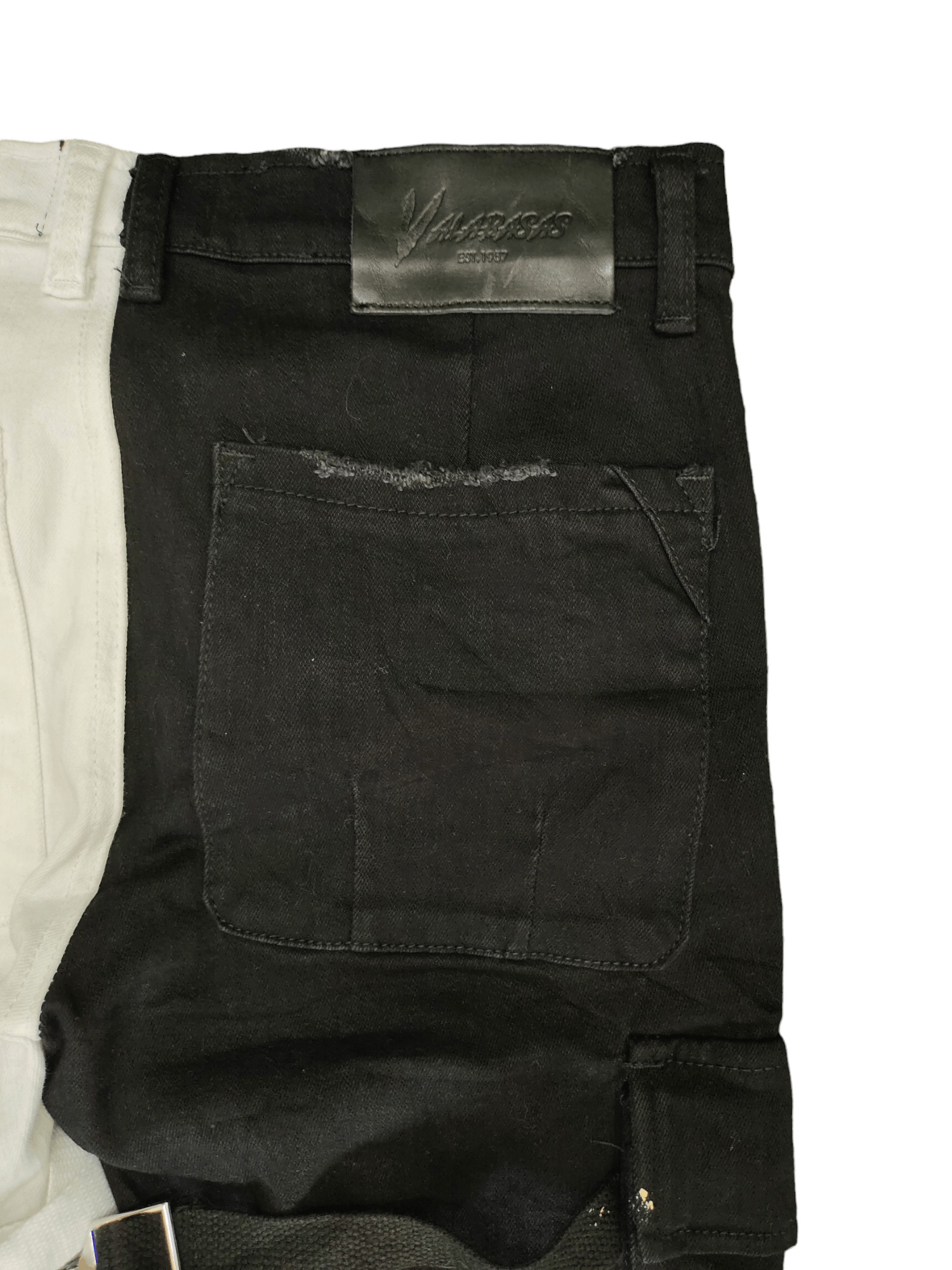 Japanese Brand Valabasas Black White Bondage Cargo Denim Jeans Cyperpunk Size US 32 / EU 48 - 12 Thumbnail
