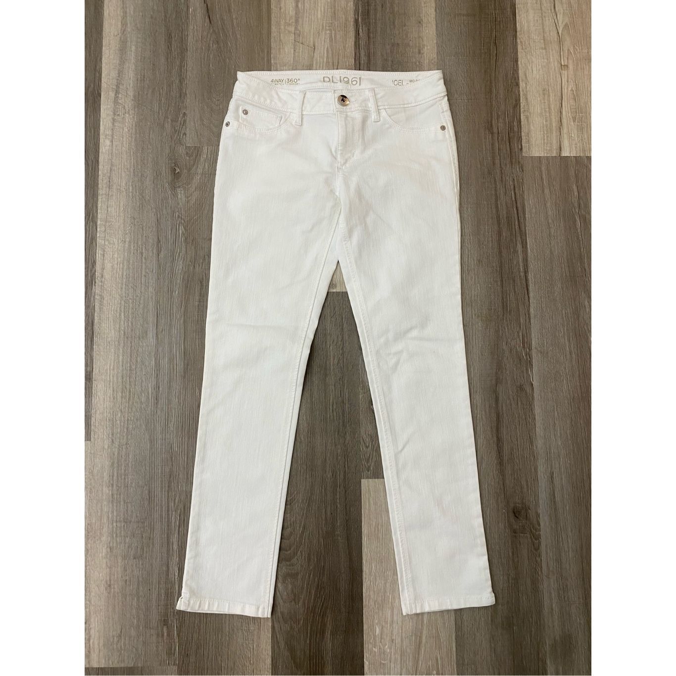 DL1961 DL1961 Angel Mid Rise Skinny Ankle Jeans in Milk White, Size Size 27" / US 4 / IT 40 - 2 Thumbnail