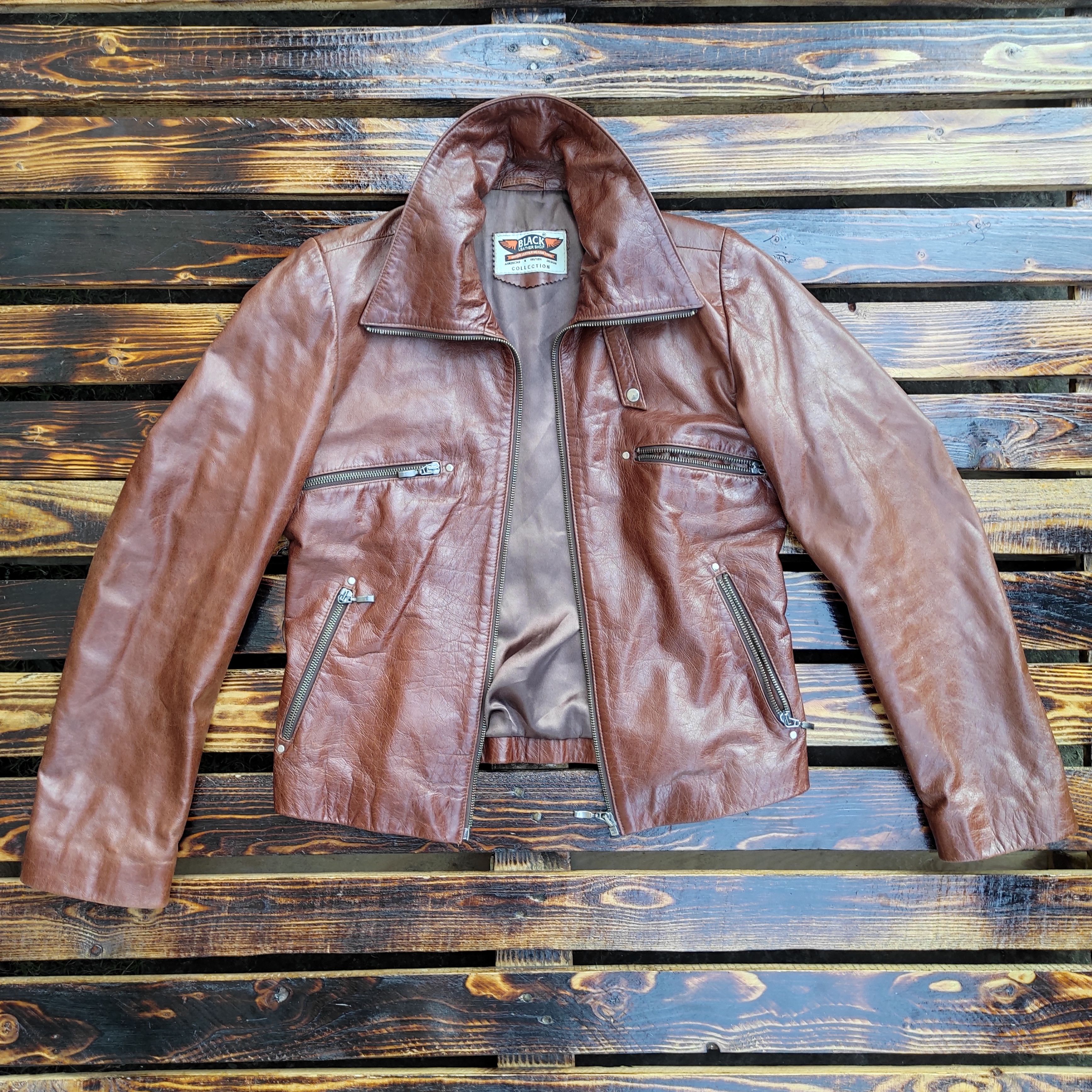 Genuine Leather × Leather Brown Bomber Men's Jacket - Genuine Lamb Leather - Size S Size US S / EU 44-46 / 1 - 1 Thumbnail