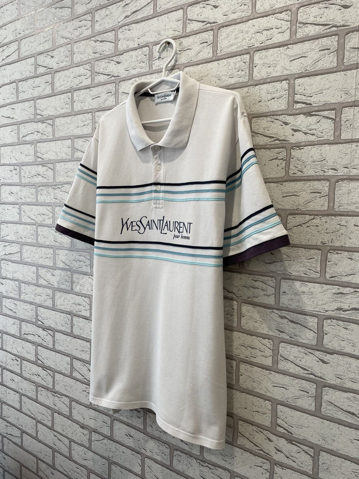 Yves Saint Laurent Yves Saint Laurent YSL Big Logo Polo T Shirt Vintage Tee Size US XL / EU 56 / 4 - 2 Thumbnail