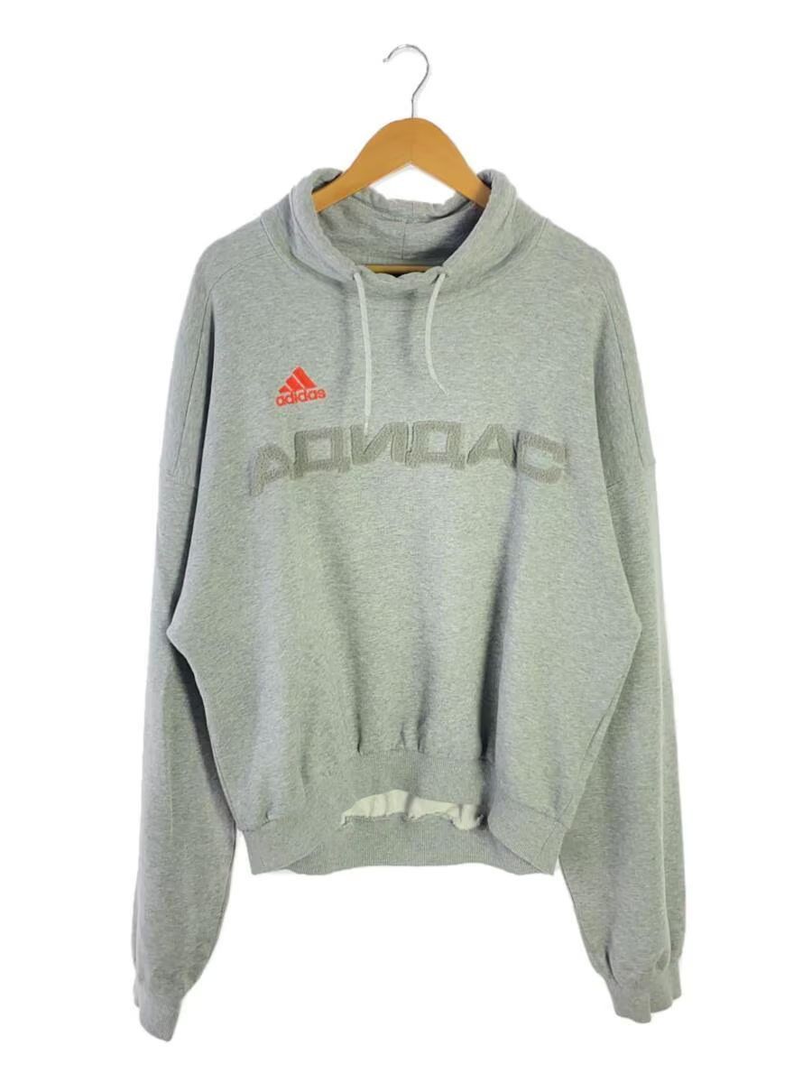 image of Adidas x Gosha Rubchinskiy Ss18 Boxy Logo Mock Neck Sweatshirt in Grey, Men's (Size Medium)