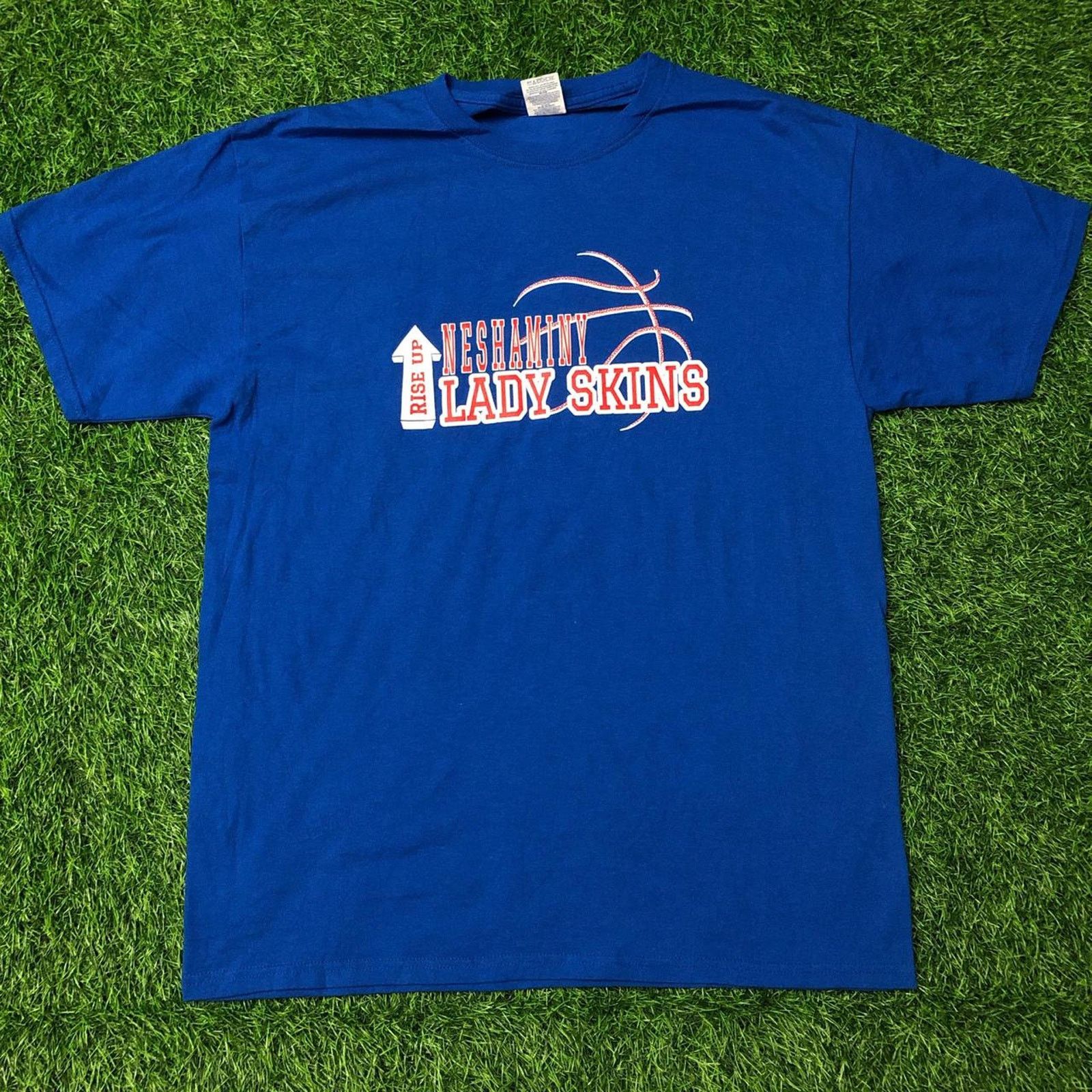 Jerzees Blue Neshaminy Lady Skins Basketball Graphic Tee Size US L / EU 52-54 / 3 - 1 Thumbnail
