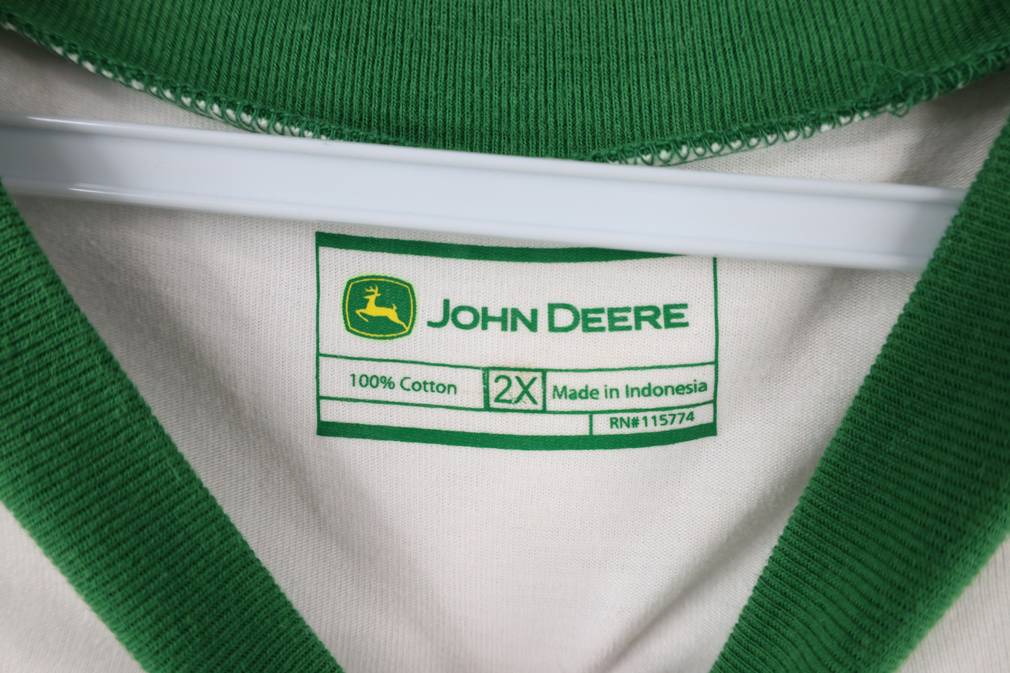 John Deere × Vintage Vintage John Deere Spell 3/4 Sleeve Raglan T-Shirt Cotton Size US XXL / EU 58 / 5 - 9 Thumbnail
