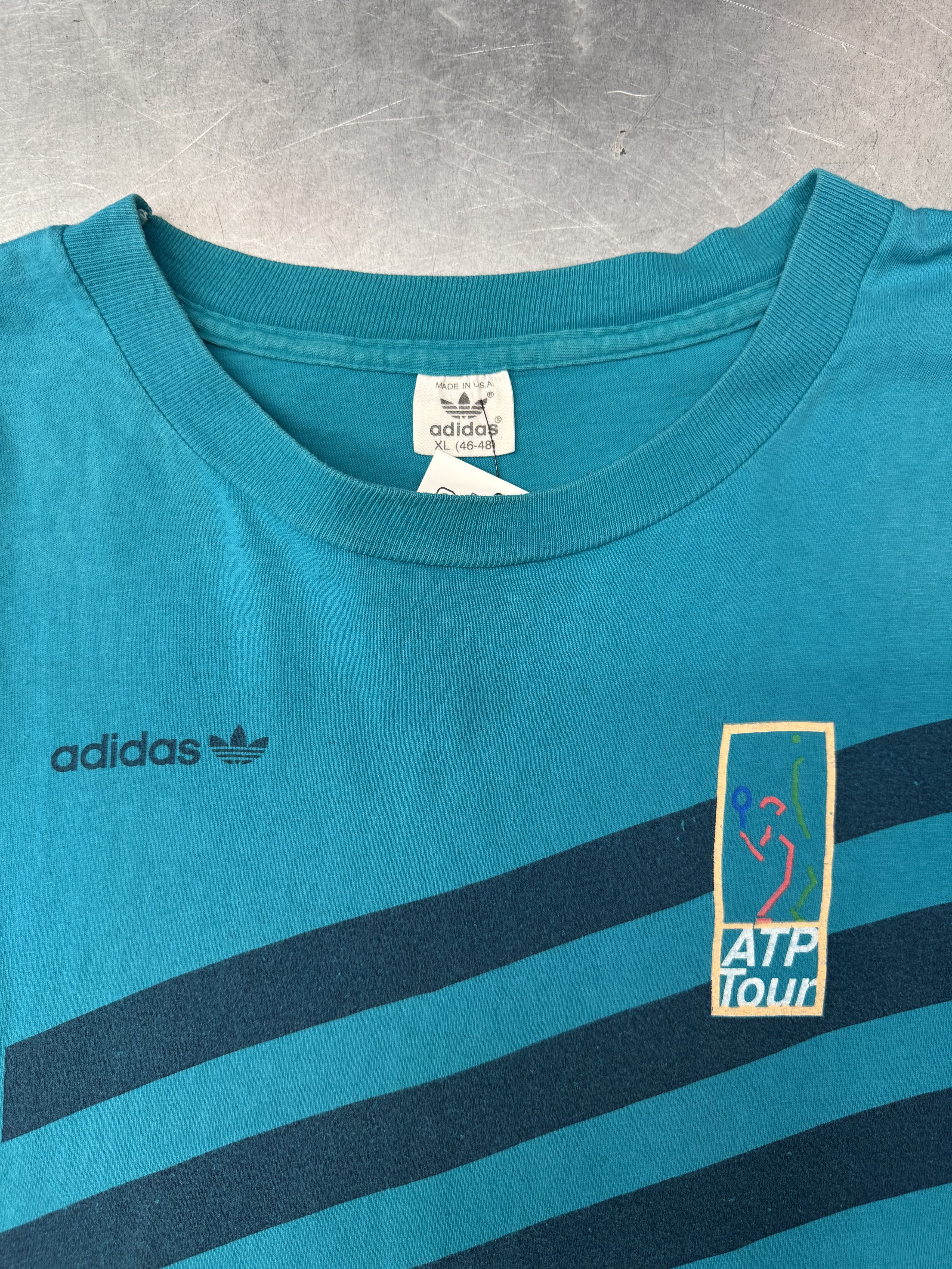 Adidas Vintage Adidas ATP Tour Tee Size US XL / EU 56 / 4 - 4 Thumbnail