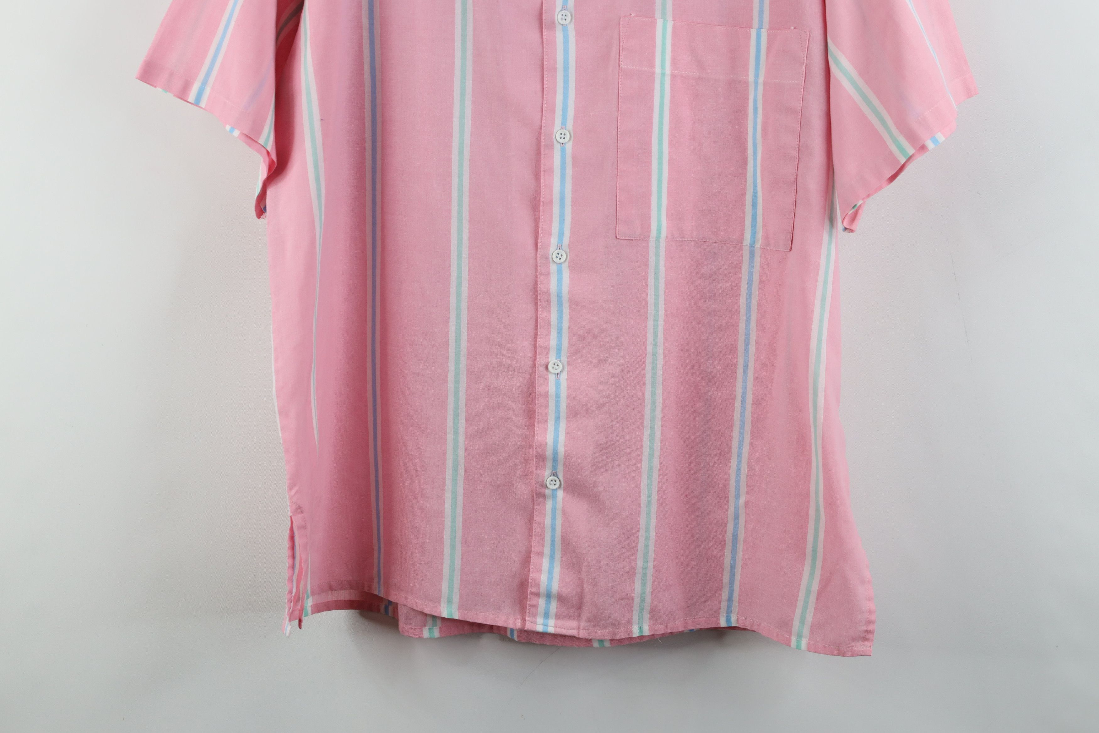 Vintage Vintage 80s 90s Streetwear Block Short Sleeve Button Shirt Size US L / EU 52-54 / 3 - 3 Thumbnail