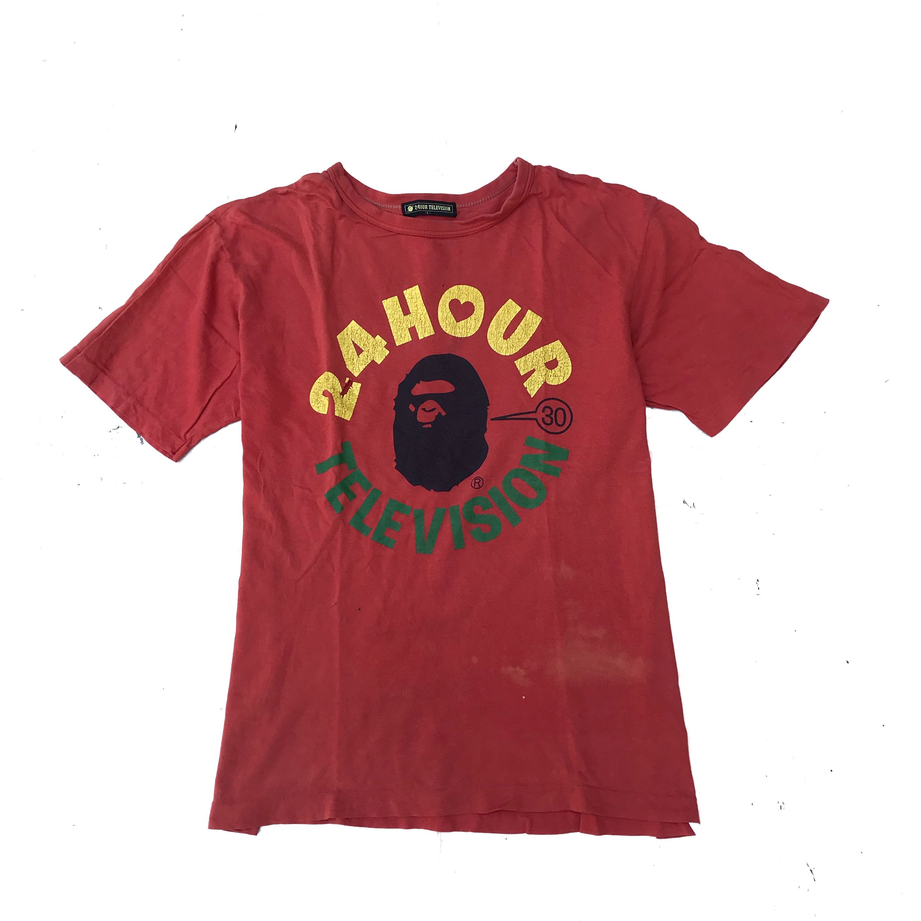 Bape A Bathing Ape 24 Hour Television Bape T Shirt Tee Orange Size US L / EU 52-54 / 3 - 6 Thumbnail