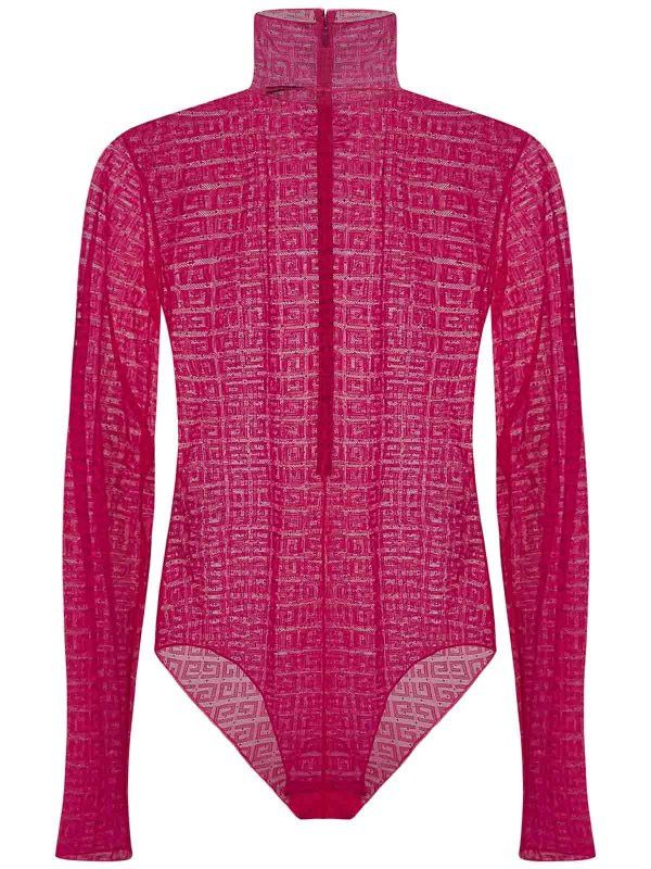 Givenchy o1mle0325 Long Sleeve Bodysuit in Fuchsia Size S / US 4 / IT 40 - 2 Thumbnail