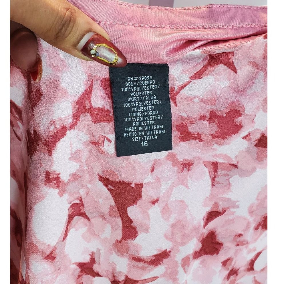 Other Pink Floral Knee Length Lined Skirt Size 16 Size 38" / US 16 / IT 52 - 3 Thumbnail