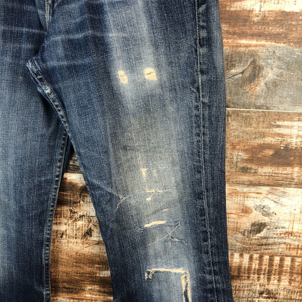 Levi's DL Levis Blue Distressed Denim Pants #C307 Size US 32 / EU 48 - 9 Thumbnail