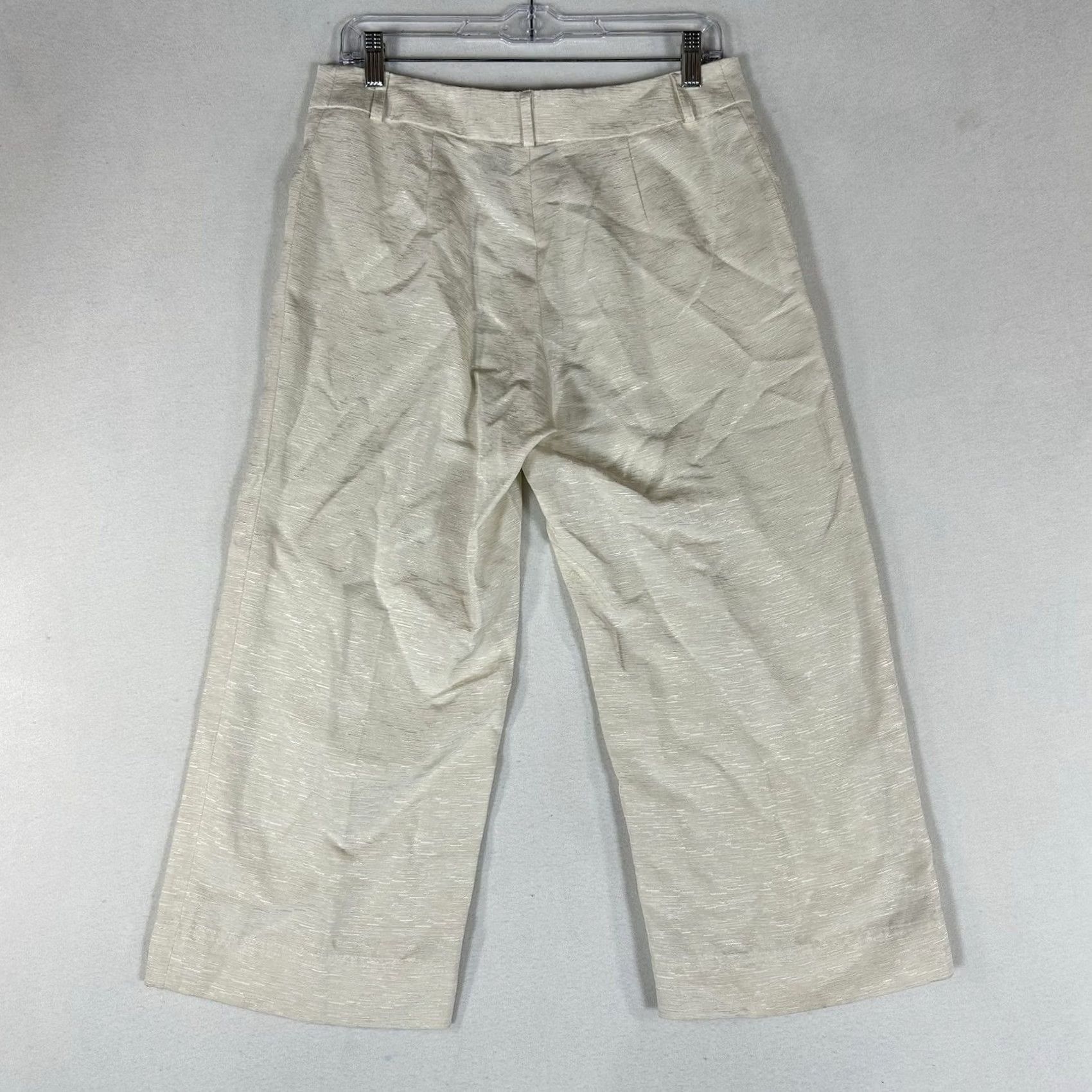 Vintage Canvasbacks Silk Linen Blend Relaxed Fit Pants Womens 8 Lightweight Trousers USA Beige Solid Linen Silk Pockets Cropped Casual Womens 8 Size 30" / US 8 / IT 44 - 7 Thumbnail