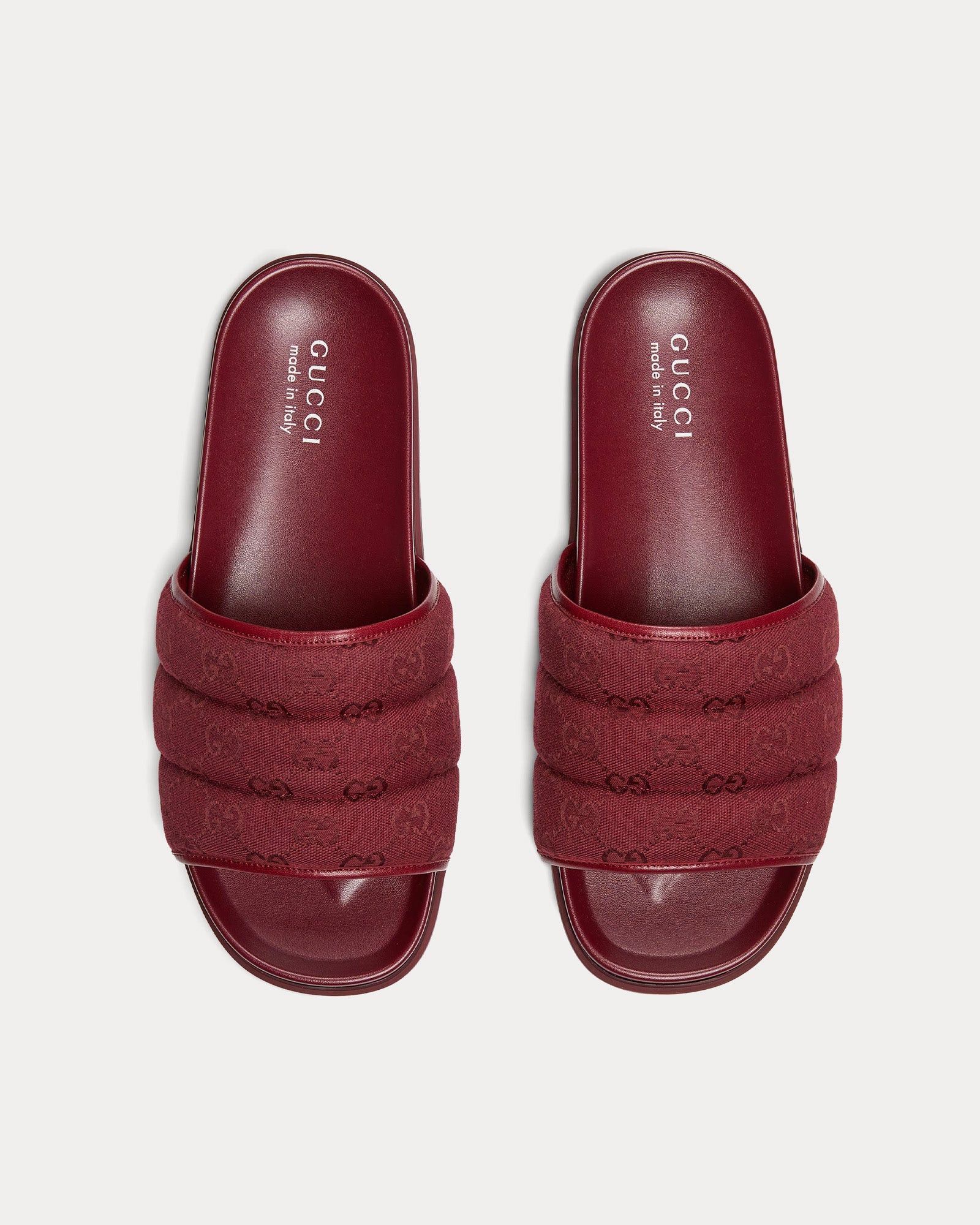 Gucci o1loc1c0326 838089 Men's Slide Sandals in Burgundy Size US 8.5 / EU 41-42 - 2 Thumbnail