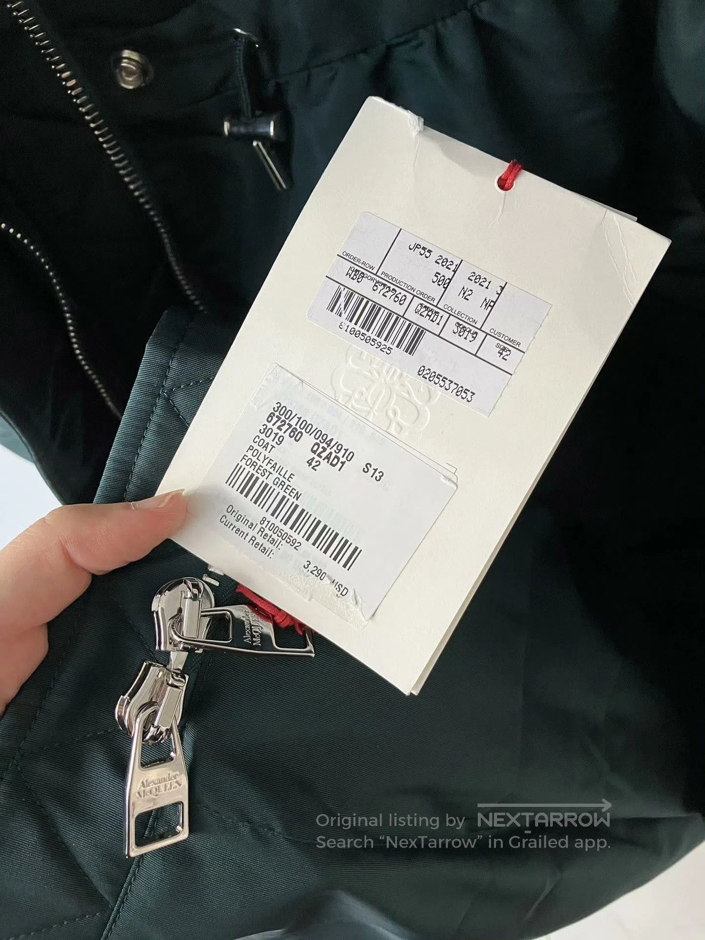 McQ Alexander McQueen Alexander Wang MQ Dark Green Long Puffy Coat. Size US XS / EU 42 / 0 - 9 Thumbnail