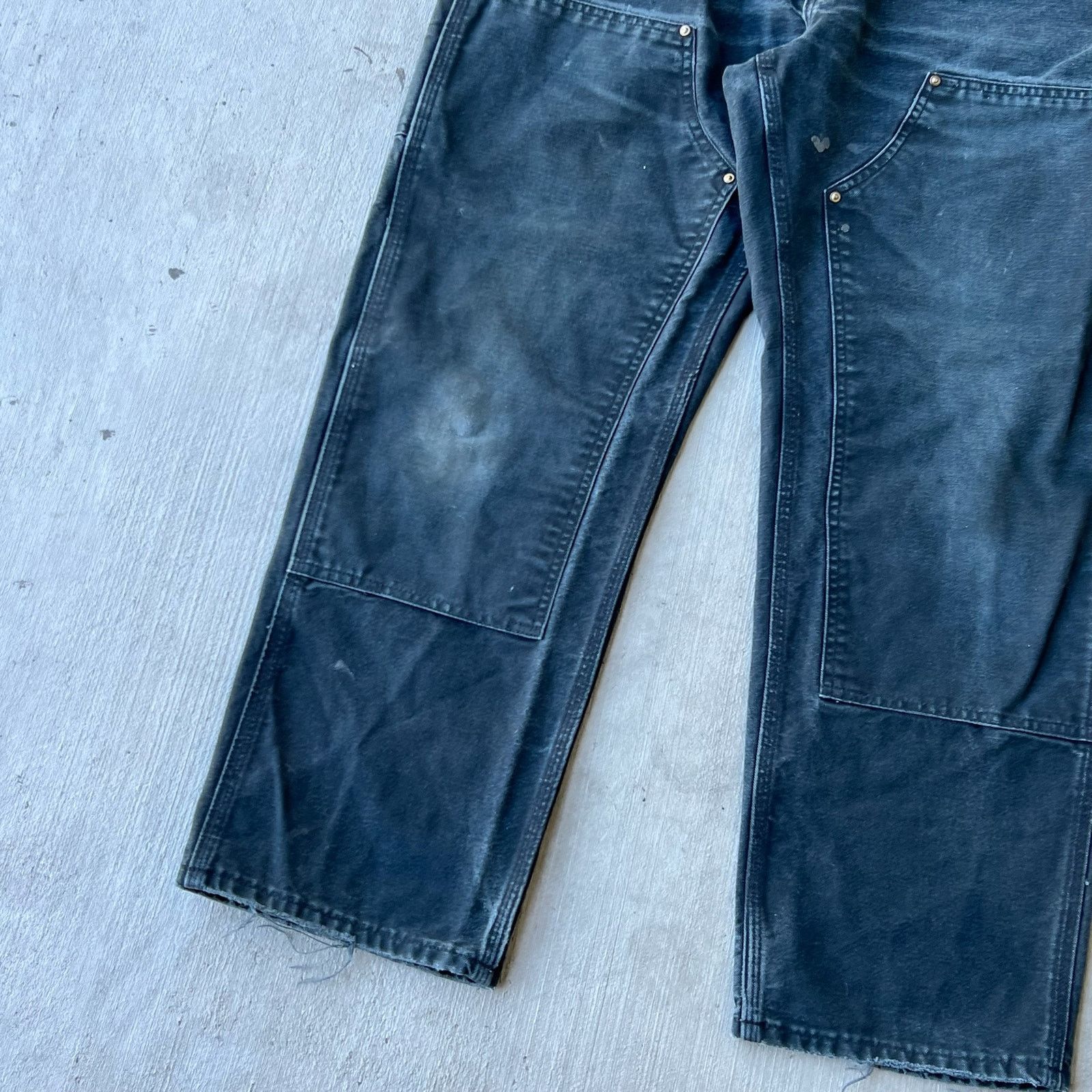 Carhartt × Vintage Carhartt faded black double knee work wear carpenter pants Size US 35 - 4 Thumbnail