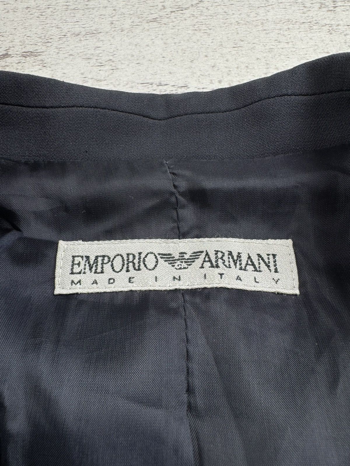 Emporio Armani Emporio Armani Women’s Blue 46 Dize Classic Vintage Luxury Blazer Coat Jacket Size L / US 10 / IT 46 - 9 Thumbnail