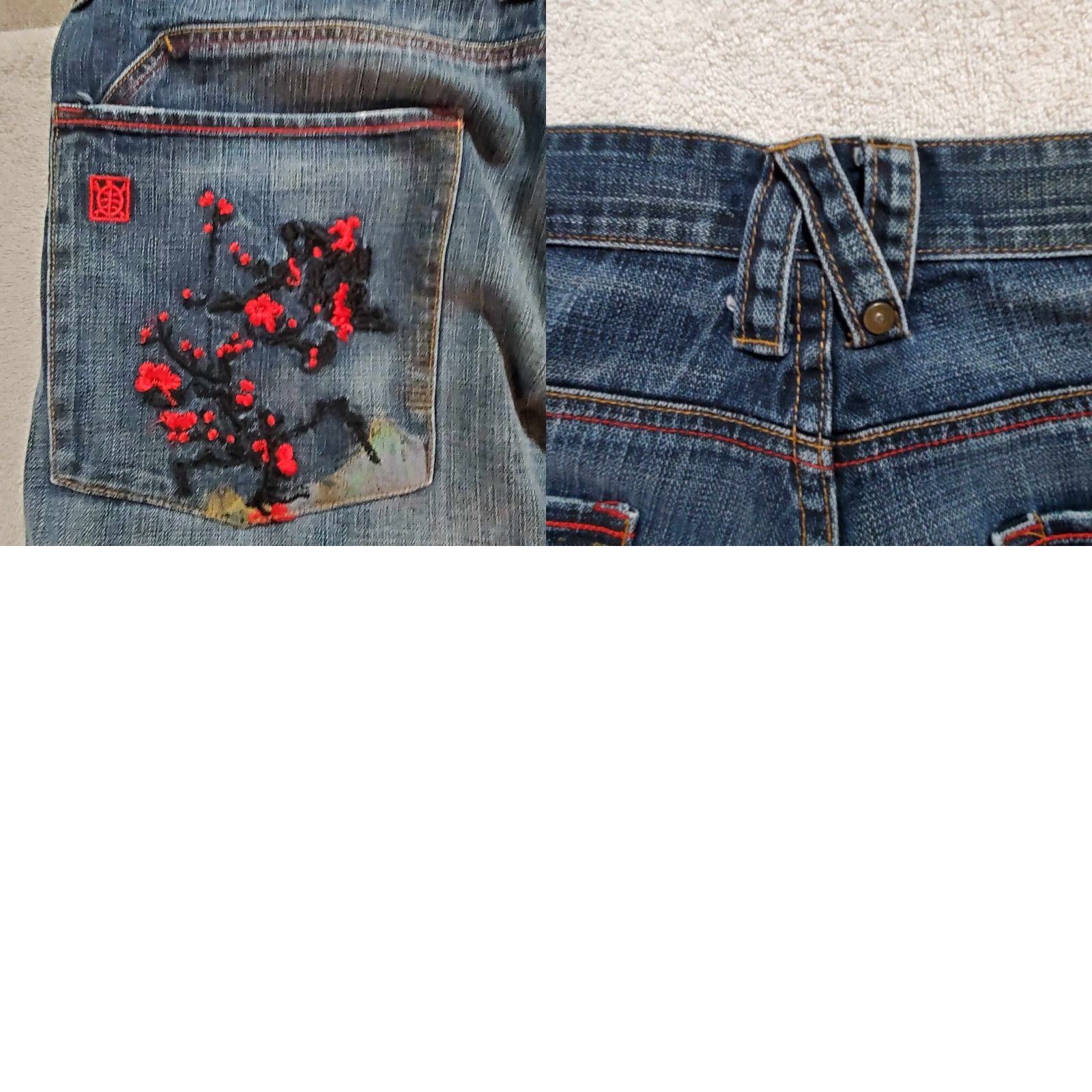 Vintage Silver Point Jeans Adult 40 x 32 Blue Grunge Distressed Embroidered Floral Y2K Mens Size US 40 / EU 56 - 8 Thumbnail
