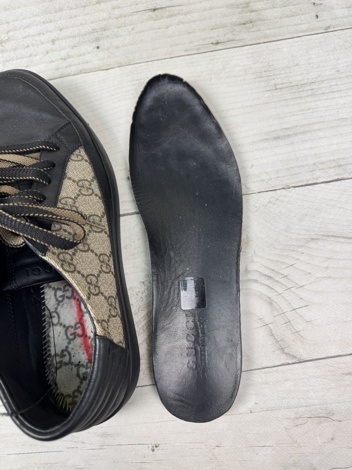 Gucci Gucci GG Supreme Leather Low Top Sneakers Monogram Size US 9.5 / EU 42-43 - 13 Thumbnail
