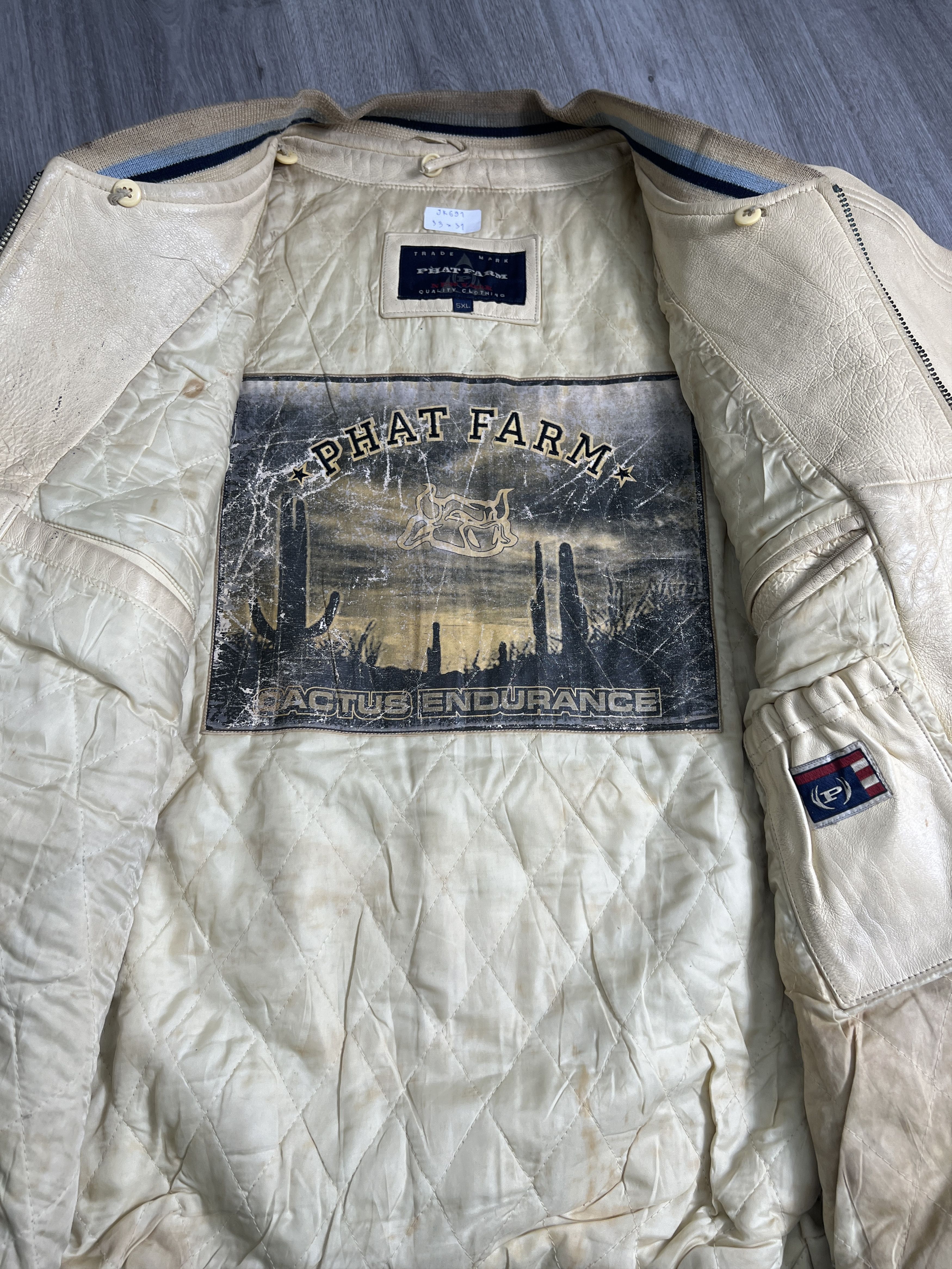 Phat Farm Vintage PHAT FARM Big Logo Leather Jacket (5XL) JK691 Size US XXL / EU 58 / 5 - 8 Thumbnail