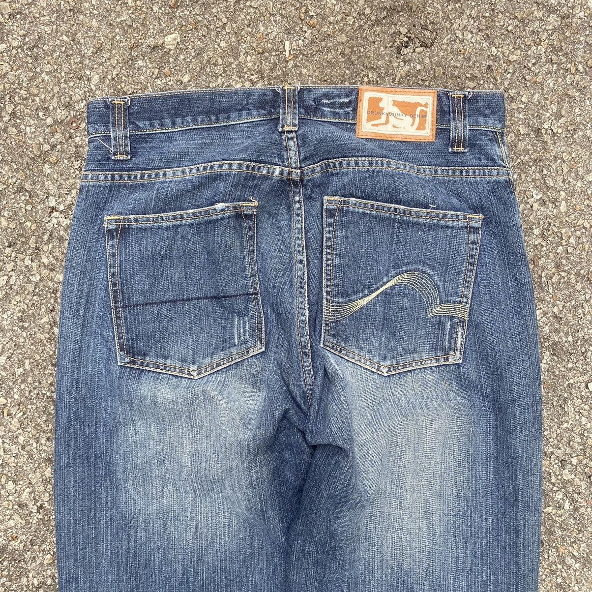 DrunknMunky × Southpole Vintage Y2K Drunkn Munky Denim Faded Baggy Jeans Size US 34 / EU 50 - 10 Thumbnail