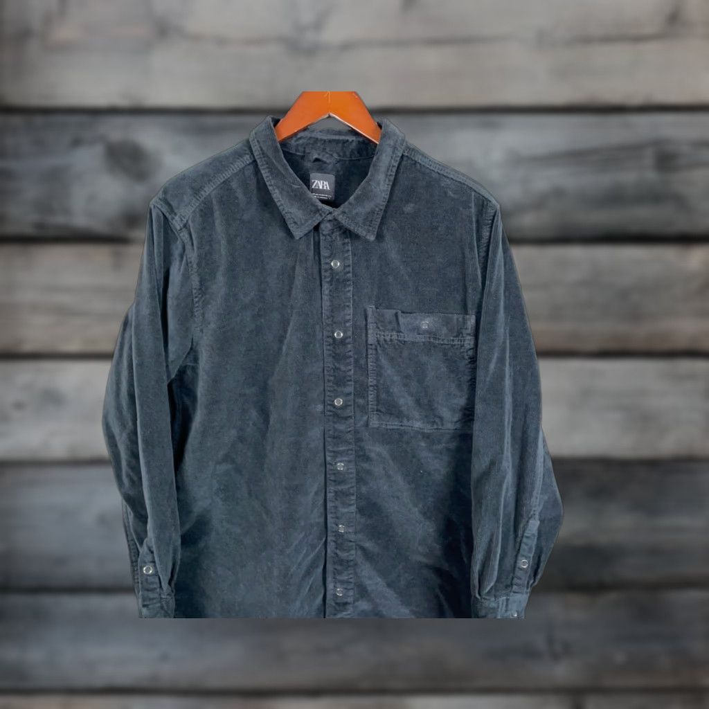 Zara VINTAGE Zara Corduroy Shirt Men Medium Black Casual Western Cowboy 90s Size US M / EU 48-50 / 2 - 1 Thumbnail