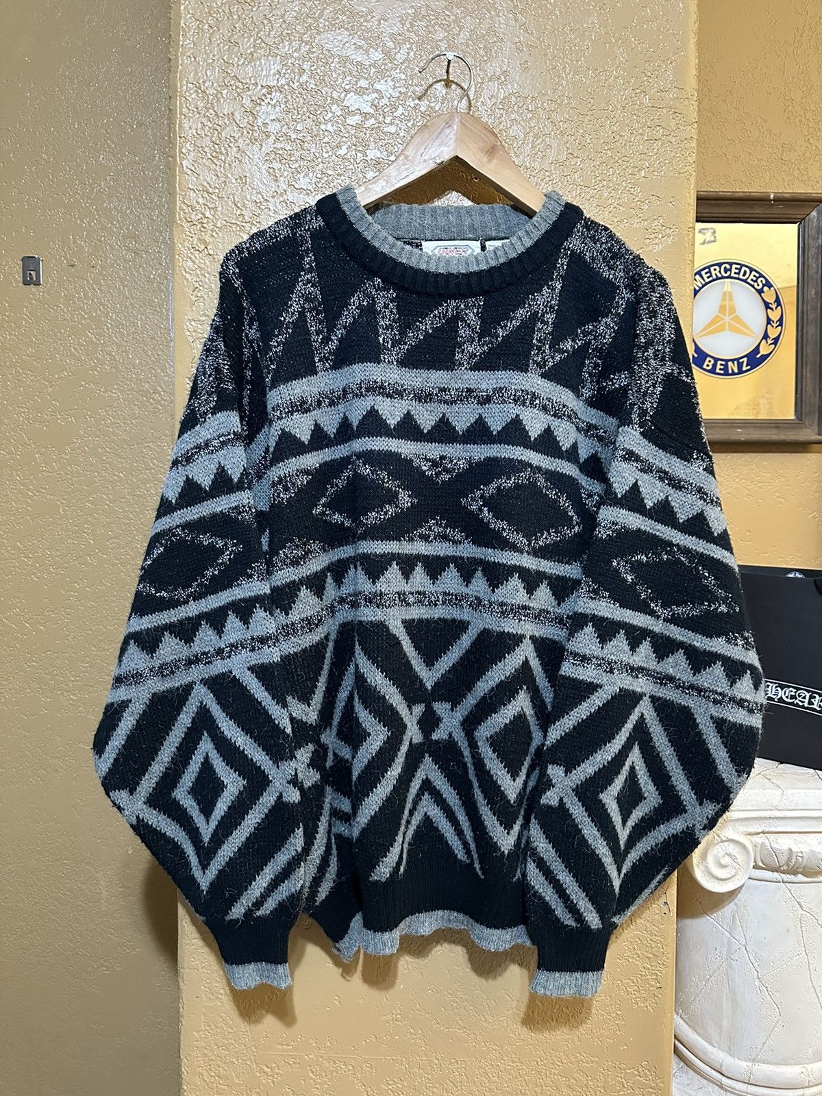Vintage 📌 vintage 90s Coogi Style Knit Sweater Large Size US L / EU 52-54 / 3 - 1 Thumbnail