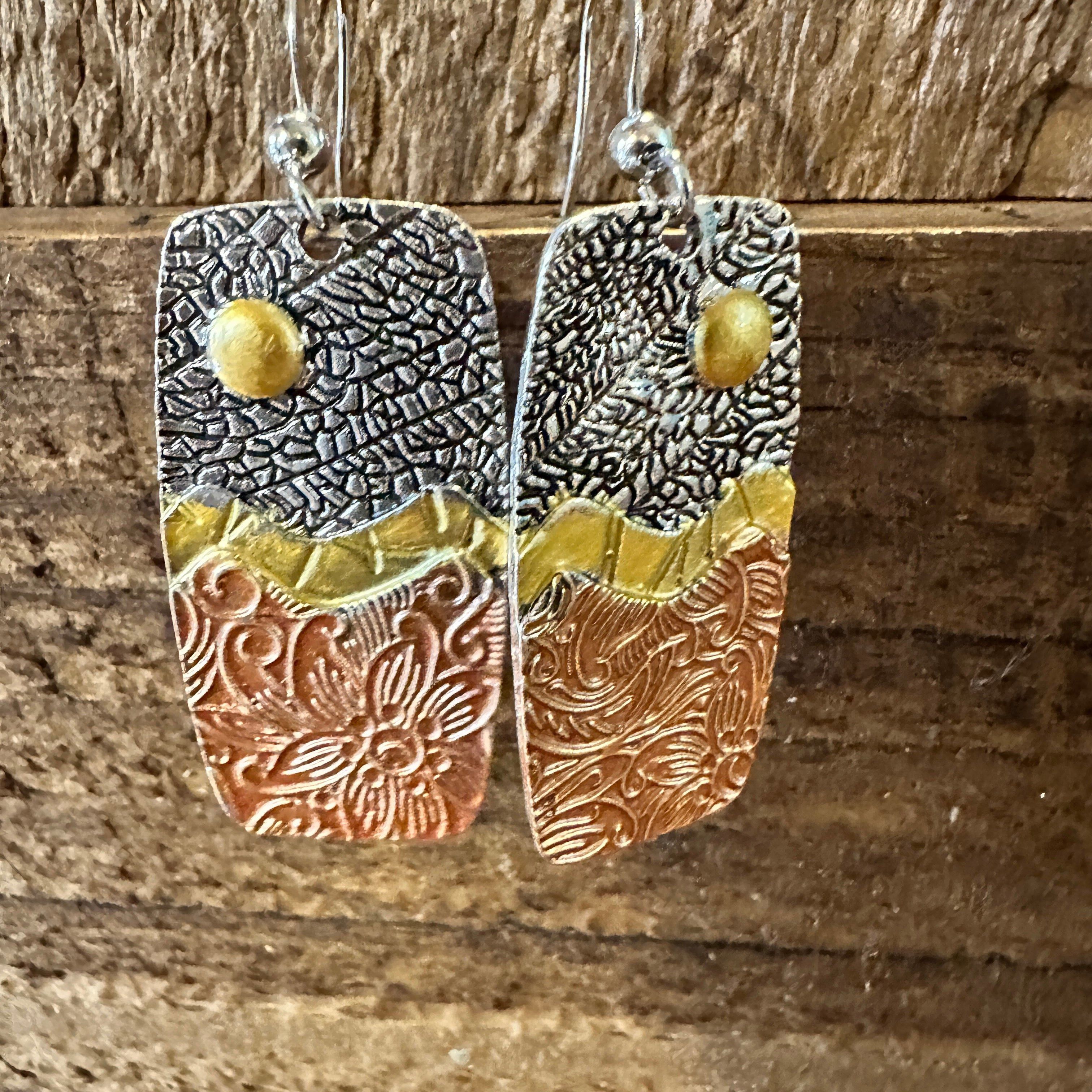 Other Handmade Bohemian Hippie Copper Dangle Earring, Retro Ethnic Size ONE SIZE - 1 Thumbnail