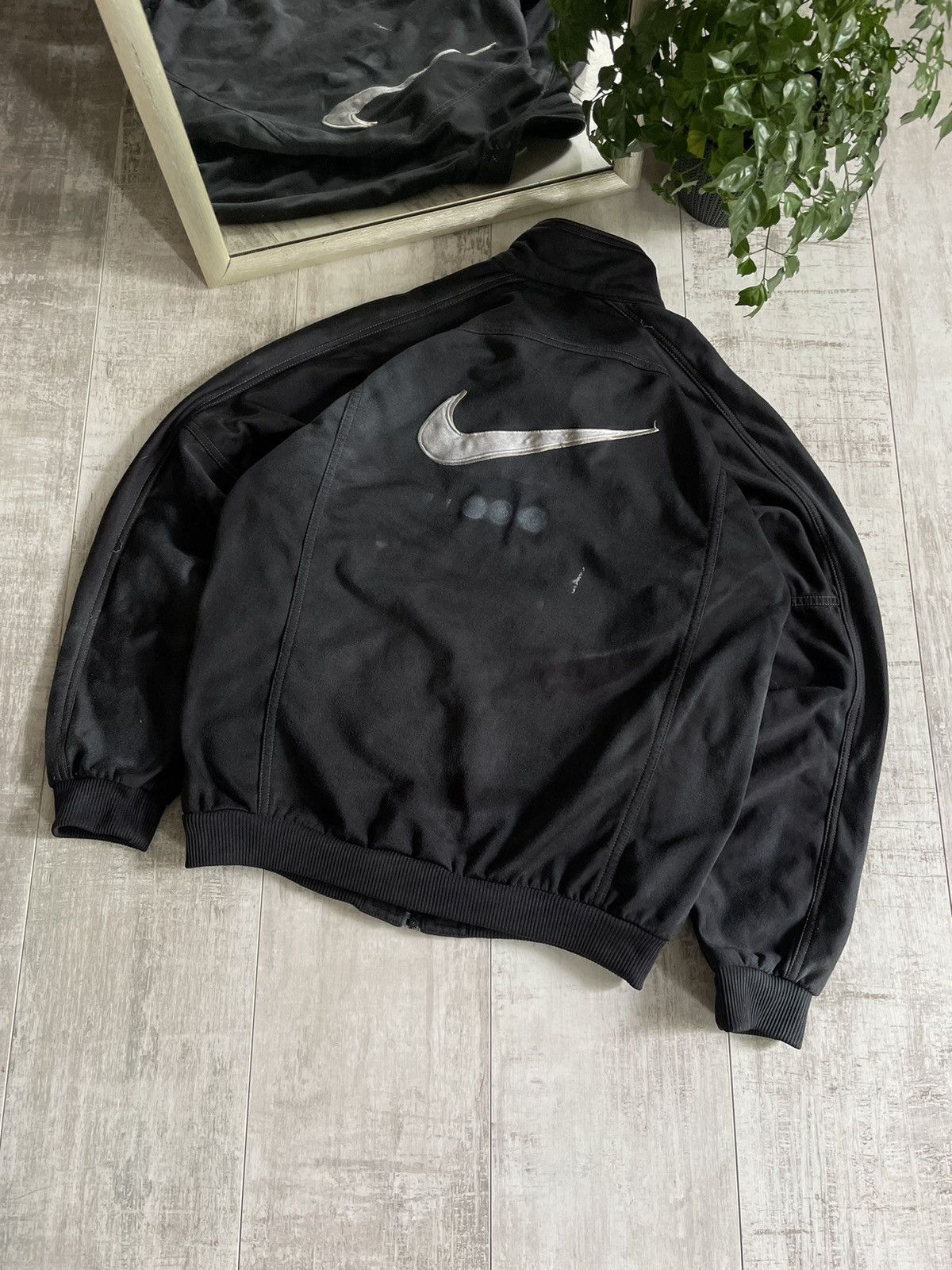 Nike × Vintage Vintage Nike Y2K Zip Up Sweatshirt Custom Avant Garde RARE Size US S / EU 44-46 / 1 - 5 Thumbnail