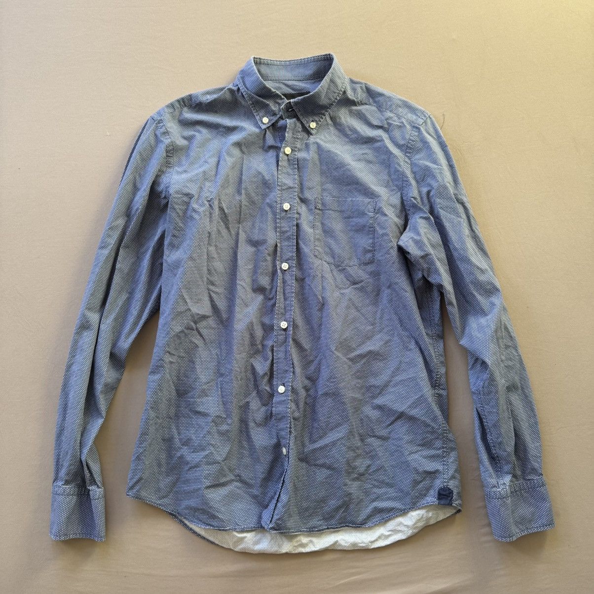 Massimo Dutti Massimo Dutti Finest Fabric Chambray Patterned Shirt Size US M / EU 48-50 / 2 - 2 Thumbnail
