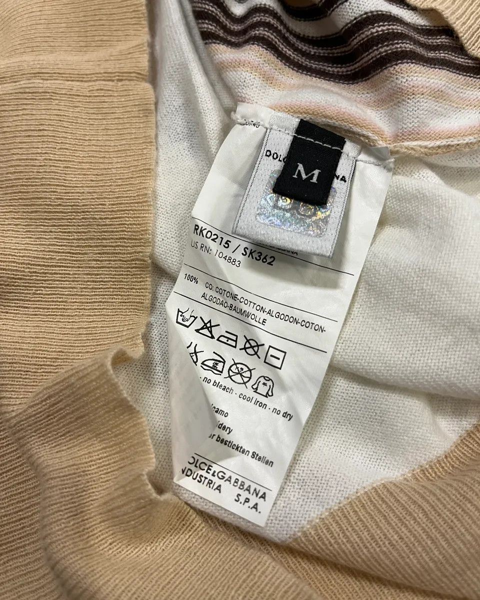 Dolce & Gabbana 2000s Dolce & Gabbana Beige & White Striped Polo Sweater Size US S / EU 44-46 / 1 - 10 Thumbnail