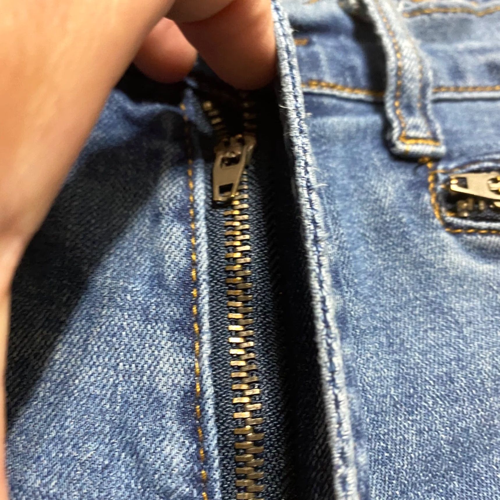 Vintage Kancan Womens Jeans 28 Blue Denim Skinny Mid Rise Distressed Jeans Women XS-28 Medium Wash Size 28" / US 6 / IT 42 - 7 Thumbnail