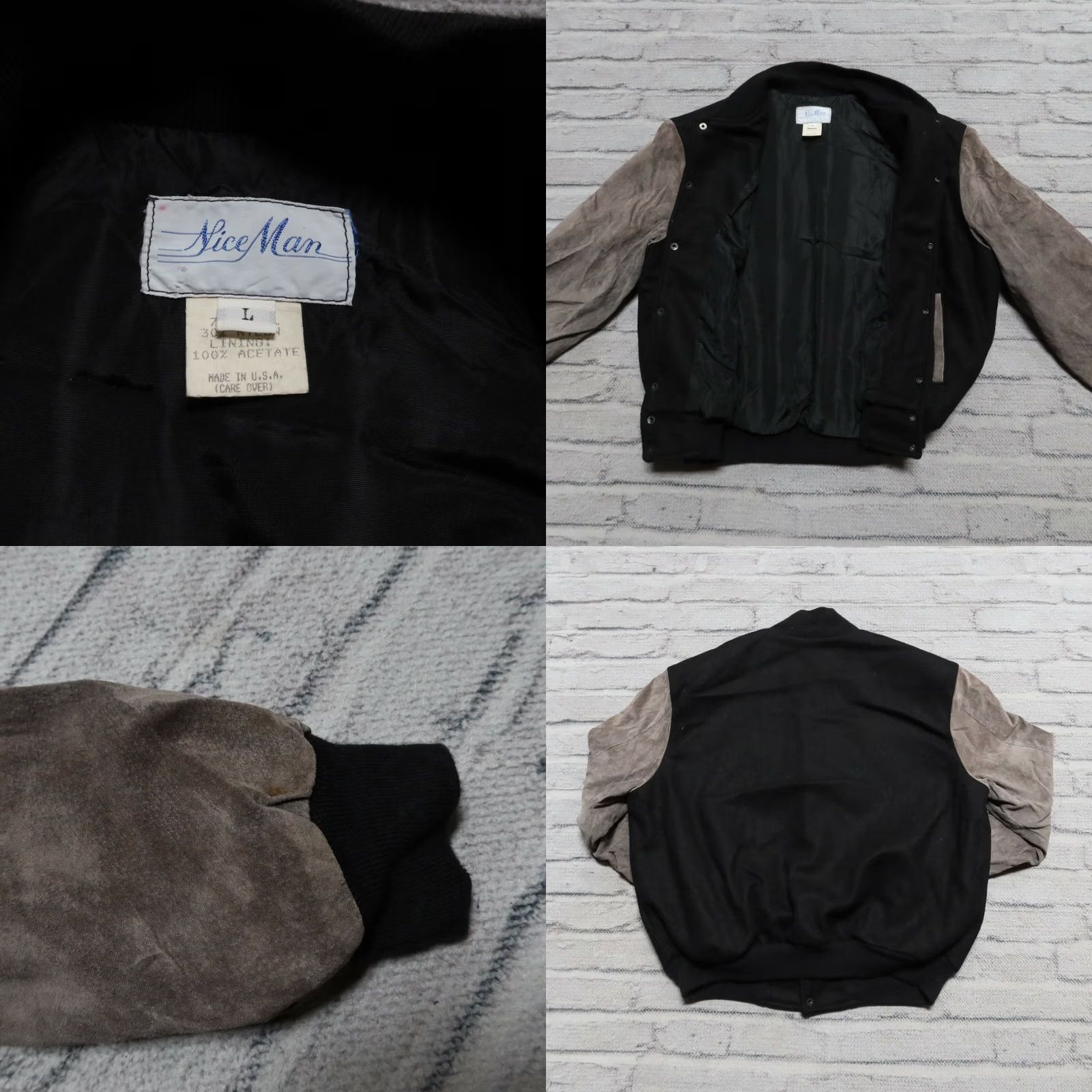 Vintage VINTAGE RCA Records Suede Leather Bomber Jacket Mens L Black Leather Bomber Jacket 24" Chest 24" Length 20" Shoulders 26" Sleeve Size US L / EU 52-54 / 3 - 8 Thumbnail