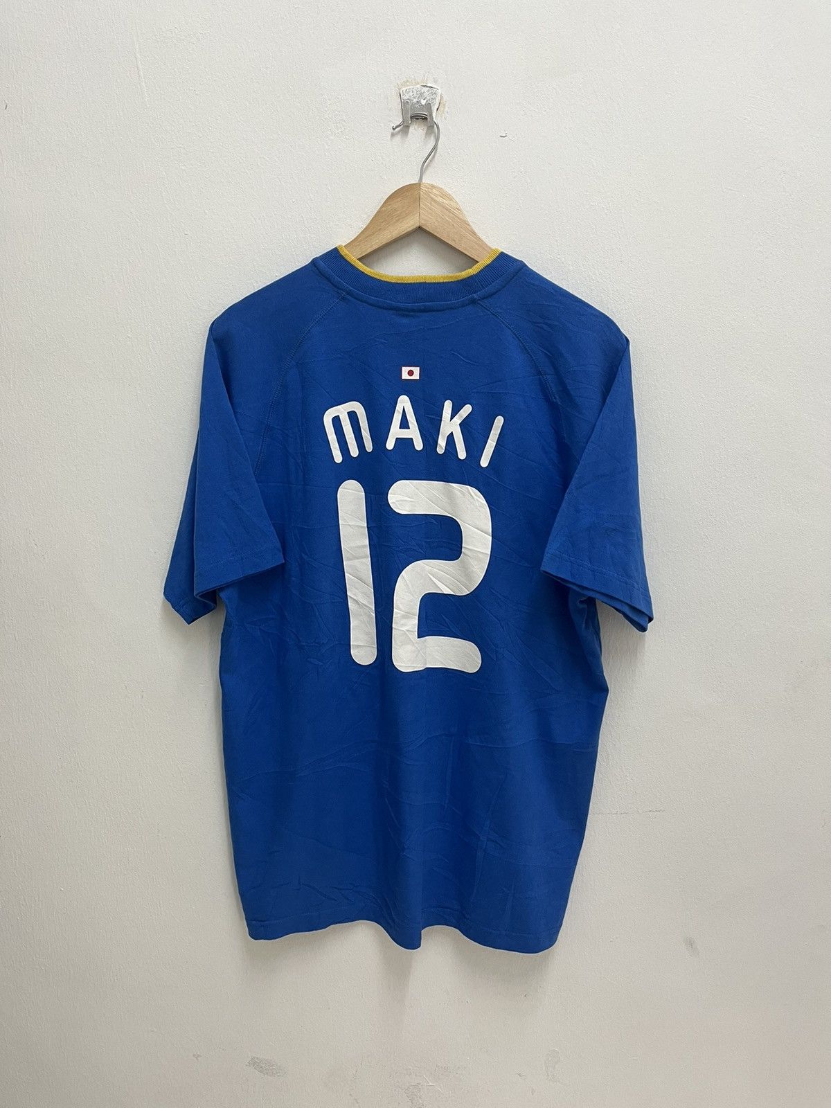 Japanese Brand Crazy Vintage 90s 1996 JFA Japan Tshirt Jersey #12 MAKI Size US L / EU 52-54 / 3 - 5 Thumbnail