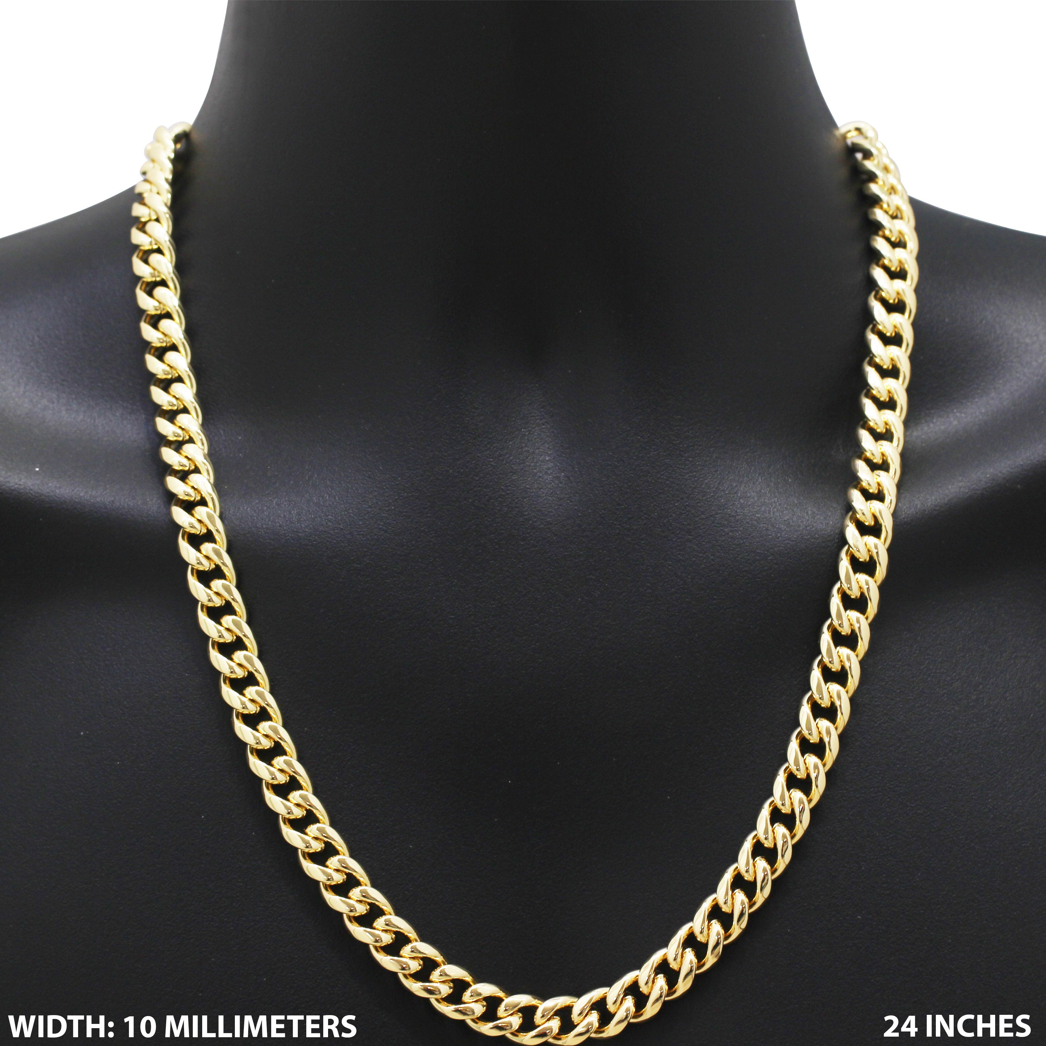 Other 316L SS 14k GP 10mm Cuban Link Chain Necklace 24” Size ONE SIZE - 1 Thumbnail