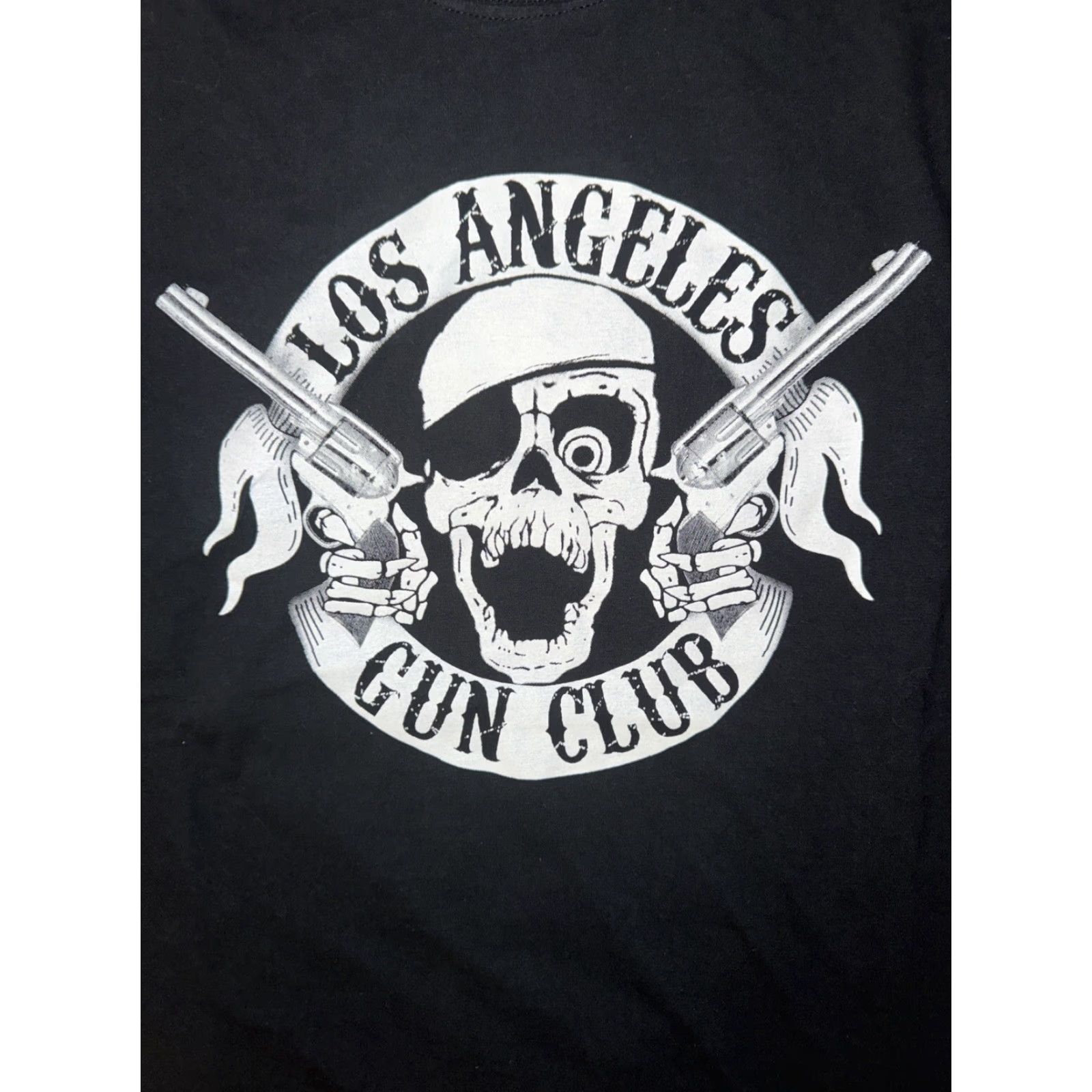 Hanes VINTAGE Los Angeles Gun Club Graphic T-Shirt Hanes Black XL Mens Shirt 90s Streetwear Skulls Guns Beefy 21x29 Size US XL / EU 56 / 4 - 2 Thumbnail