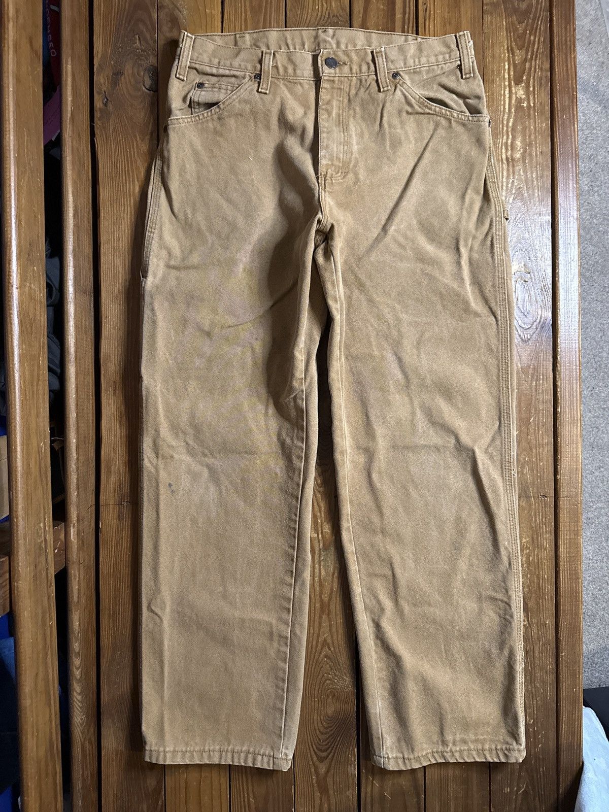 Dickies Vintage Dickies Tan Canvas Carpenter Work Pants Size US 31 - 2 Thumbnail