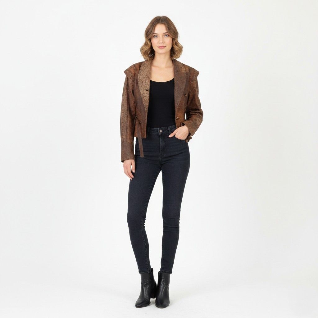 C&A C&A Women 38 S Leather Jacket Brown Vintage 0236 Size S / US 4 / IT 40 - 1 Thumbnail