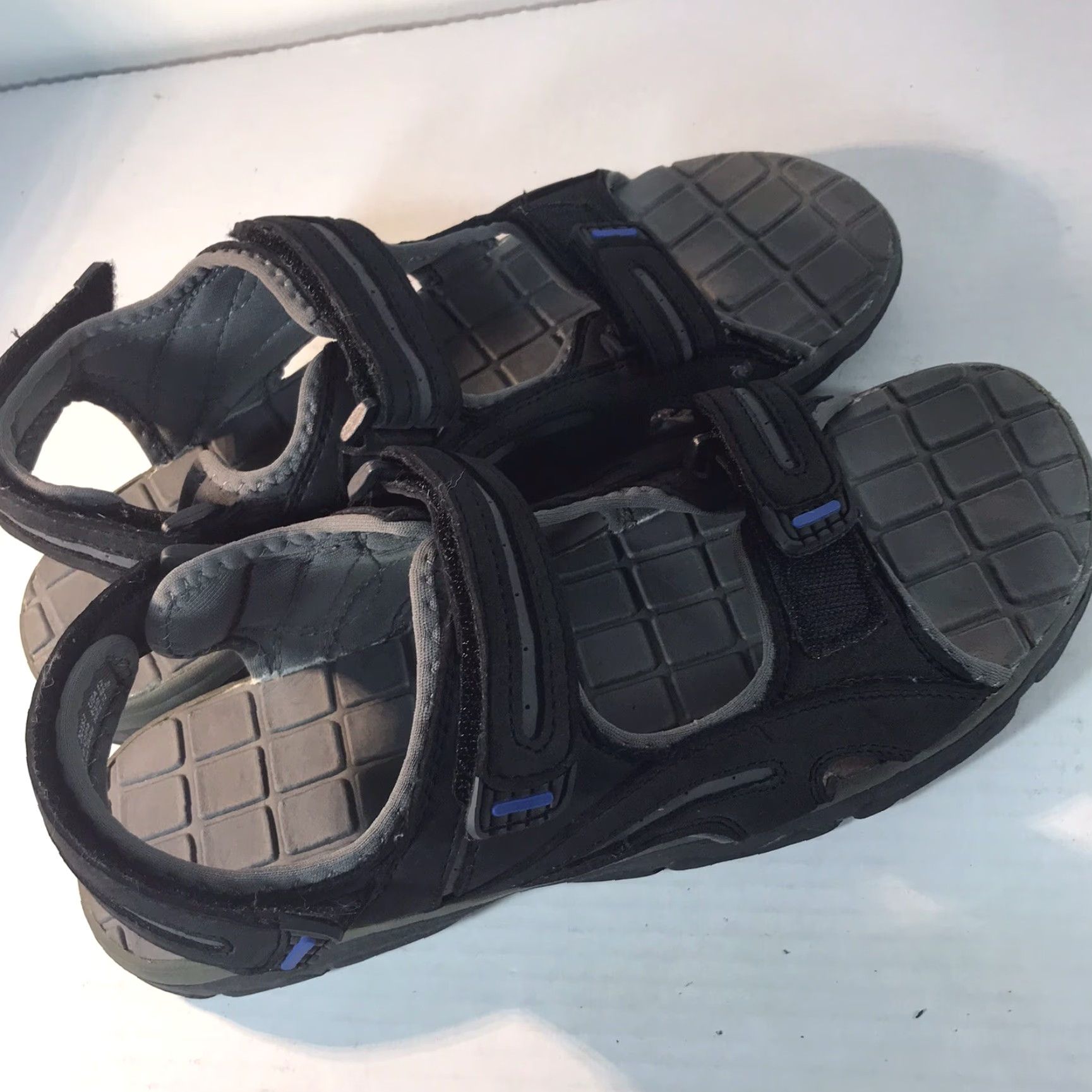 Vintage VINTAGE Ozark Trail Men's Outdoor Sandals Slip-On Size 12 Black Synthetic Arch Support Water Resistant Size ONE SIZE - 4 Thumbnail