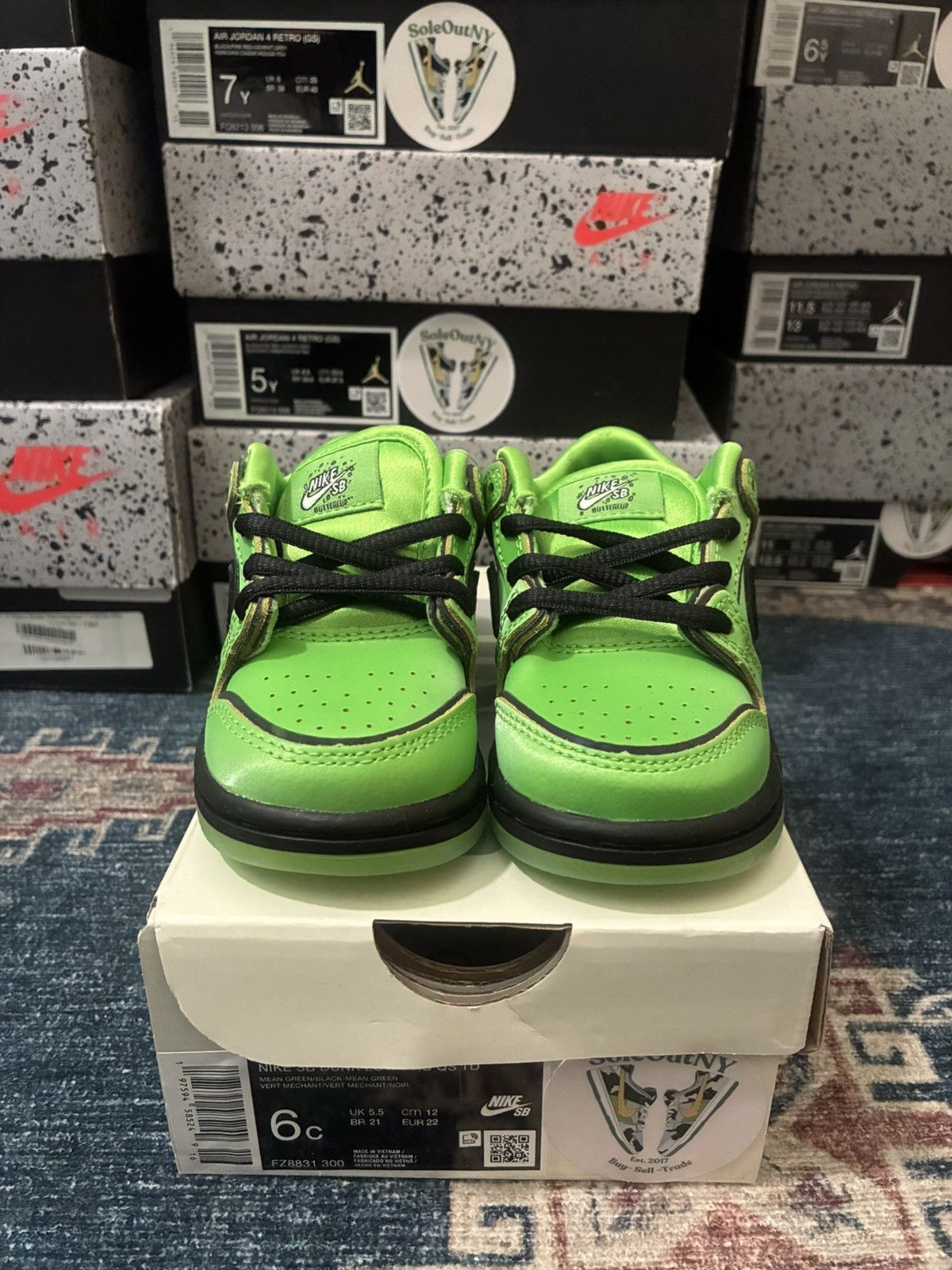 Nike SB Nike SB Dunk Low Powerpuff Girl Buttercup SKU FZ8831-300 Size US 6 / EU 39 - 4 Thumbnail