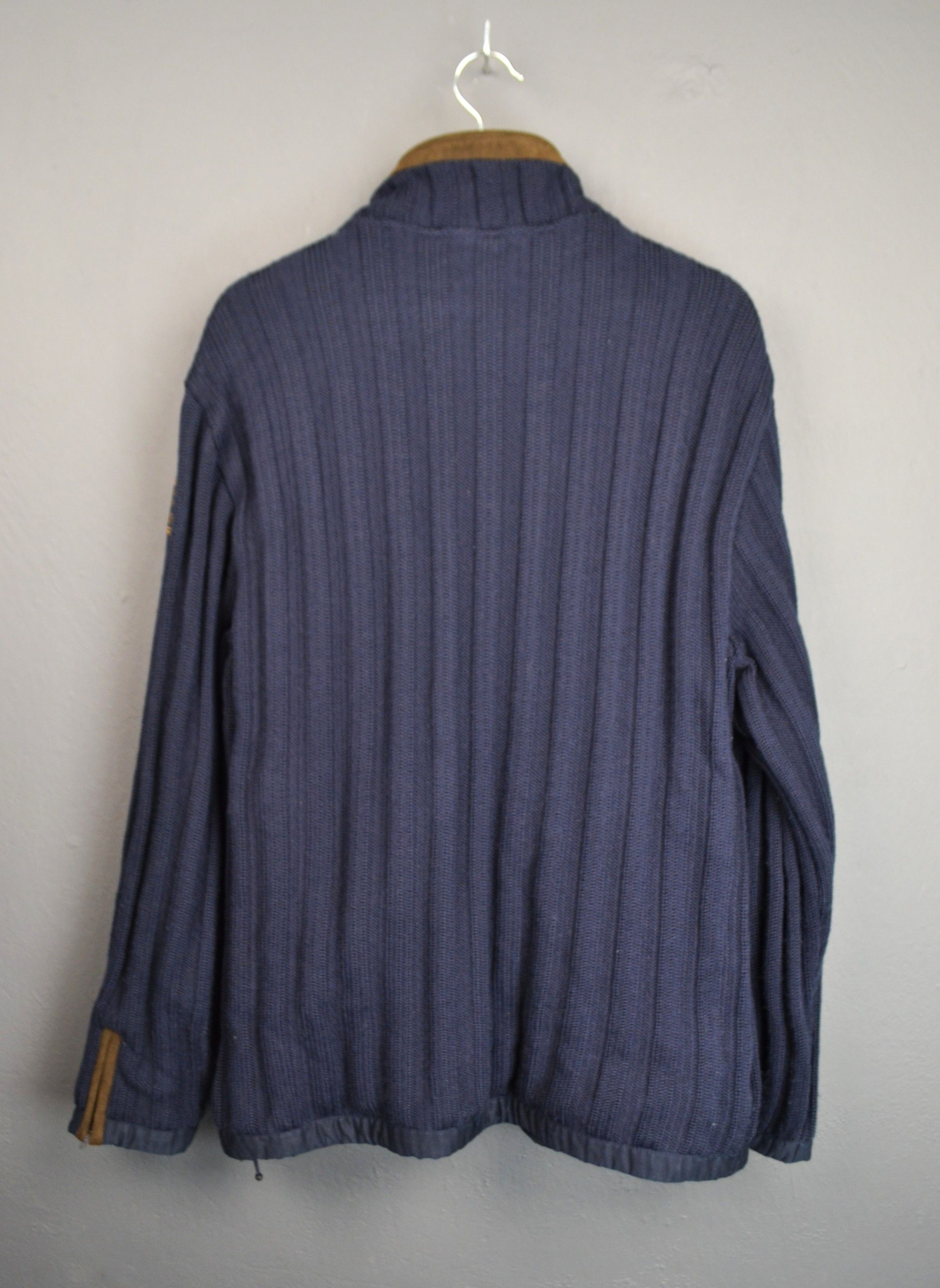 Paul & Shark Paul & Shark Bretagne Ribbed Knit Jacket Wool Leather Sydney Size US XL / EU 56 / 4 - 4 Thumbnail