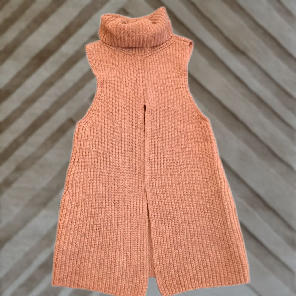 Free People VINTAGE Free People Shirt Women XS Rust Sleeveless Turtleneck Wool Blend Pullover Hoodie Size XS / US 0-2 / IT 36-38 - 1 Thumbnail