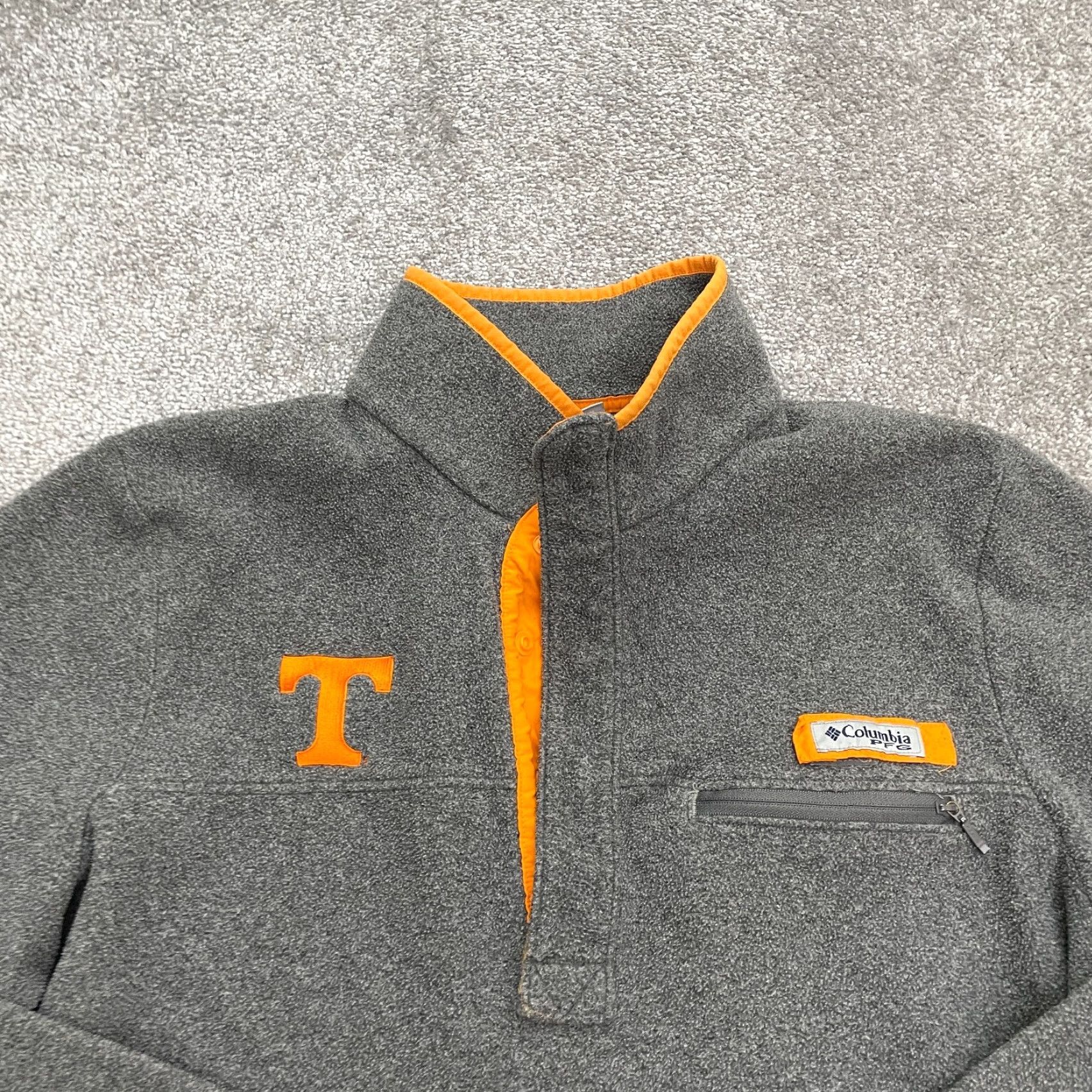 Vintage Columbia PFG Campfire Fleece Jacket Mens Medium Gray University Outdoor Classic Snap Size US M / EU 48-50 / 2 - 4 Thumbnail