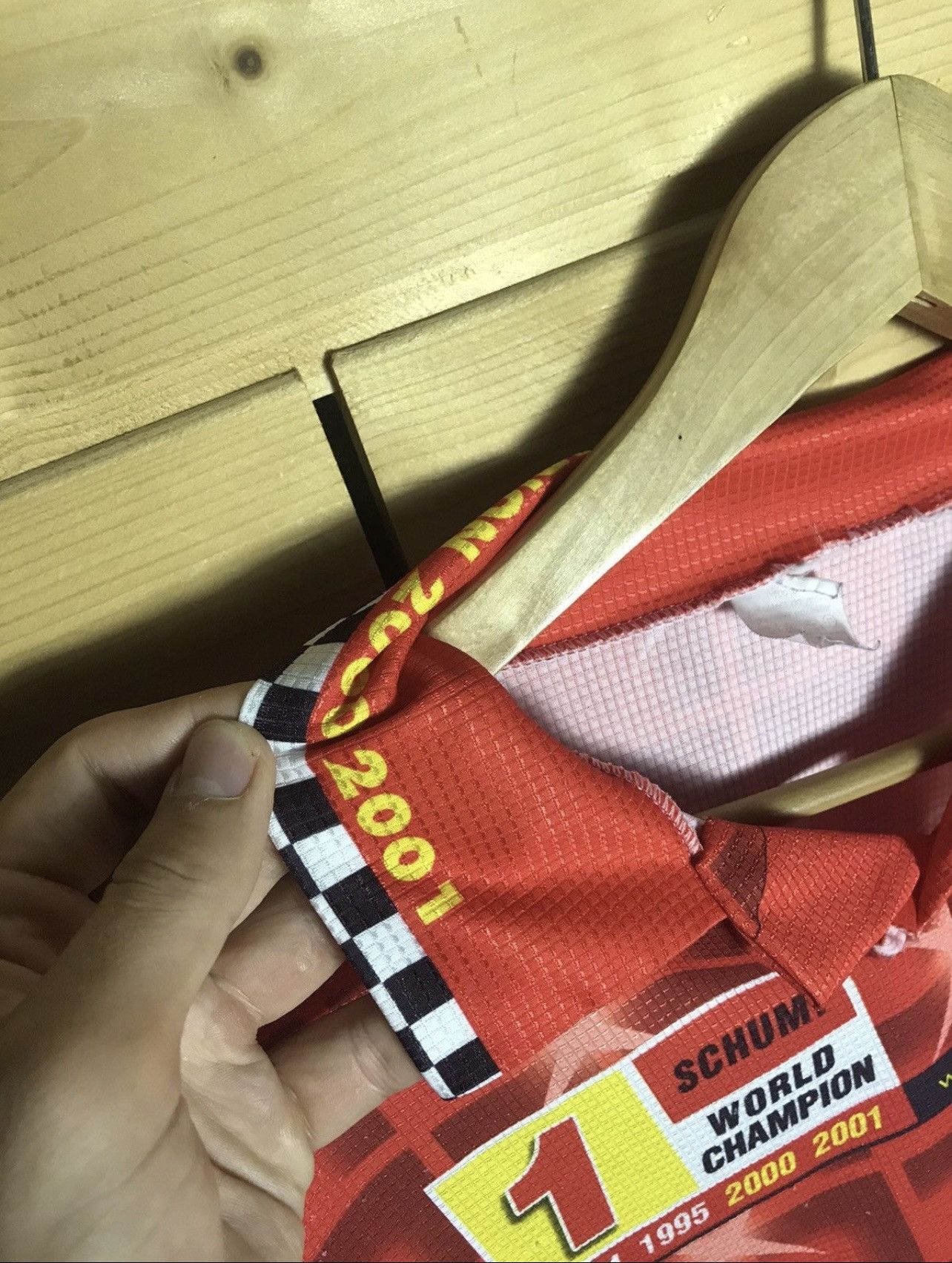Formula 1 Rare Vintage Ferrari Schumacher Schumi over print t shirt Size US L / EU 52-54 / 3 - 13 Thumbnail