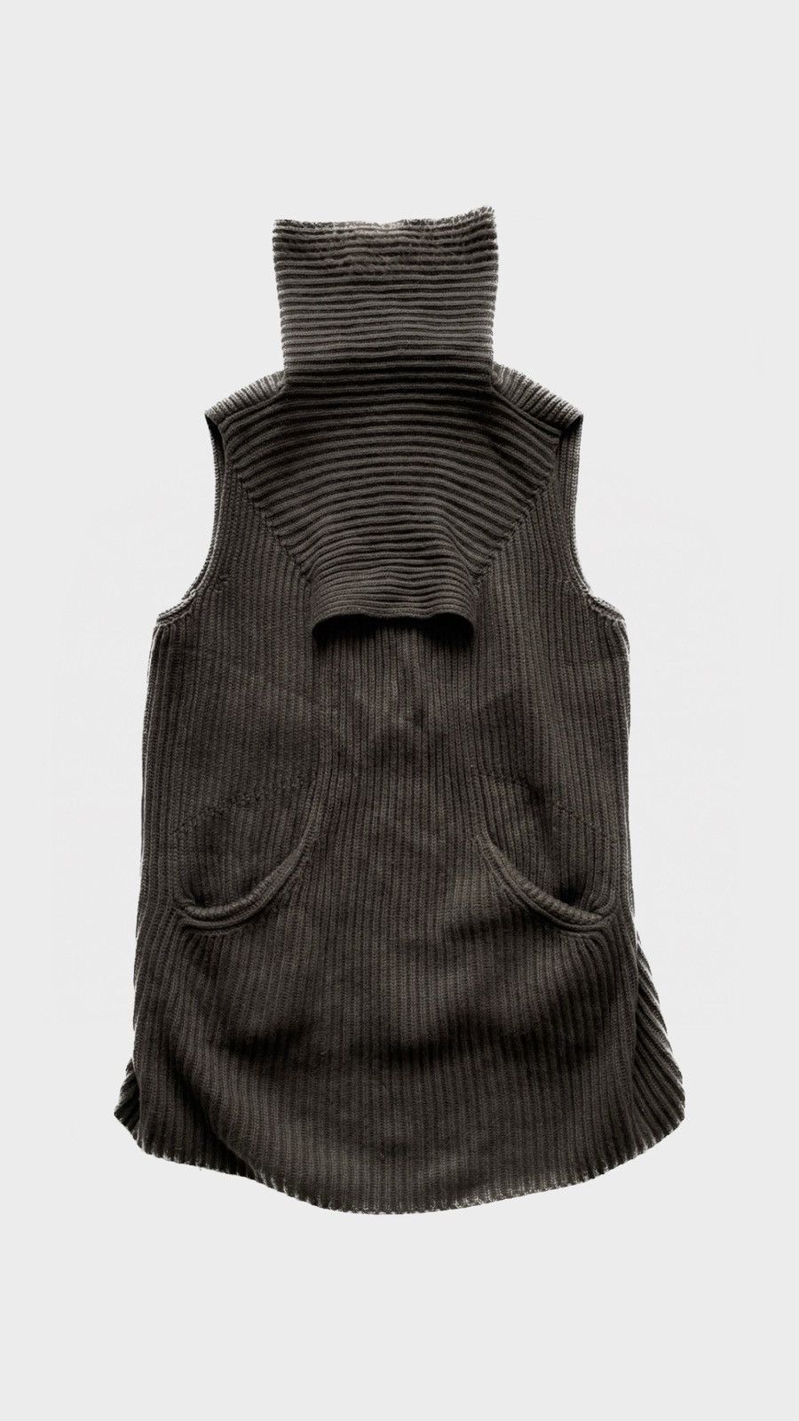 image of Rick Owens Fw10 "gleam" Sleeveless Knit in Khaki, Men's (Size Medium)
