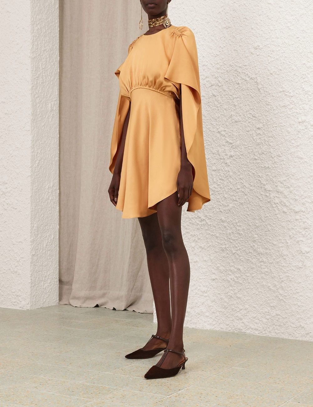 Zimmermann oc11z0925 Eden Cascading Mini Dress in Beige Size L / US 10 / IT 46 - 3 Thumbnail
